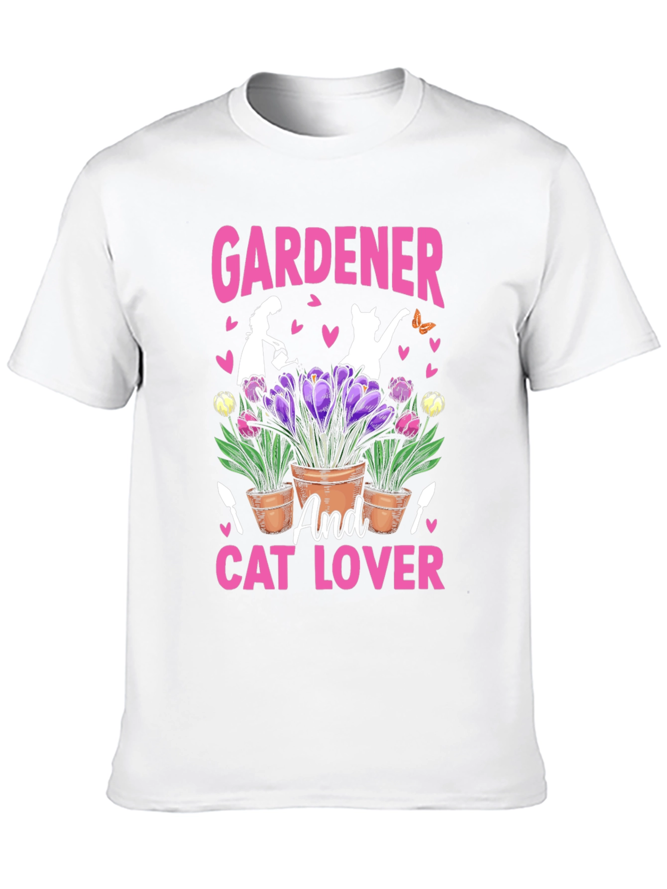 Black Gardener and Cat Lover T-Shirt view 10