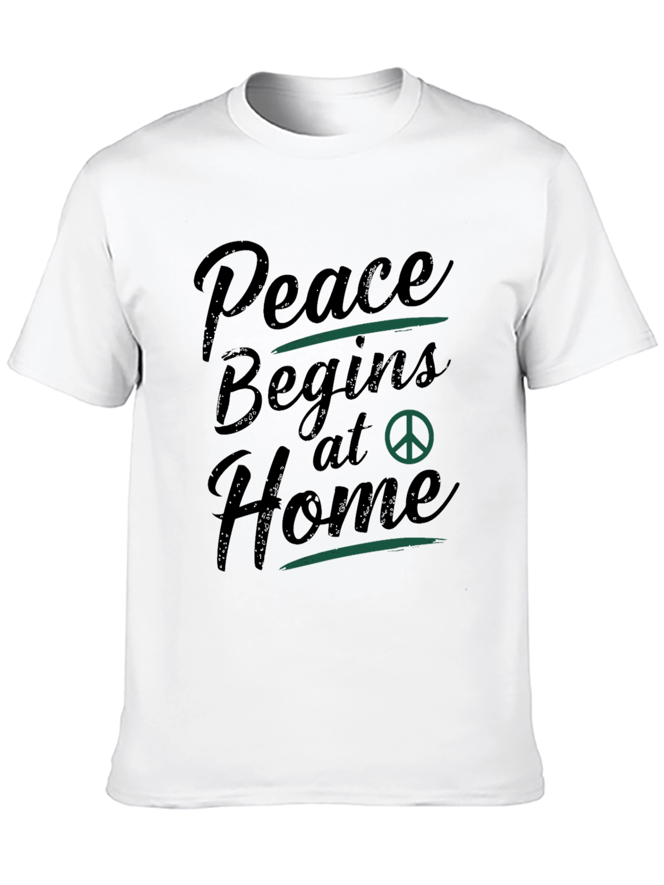 Black Peace Begins At Home Black T-Shirt view 10