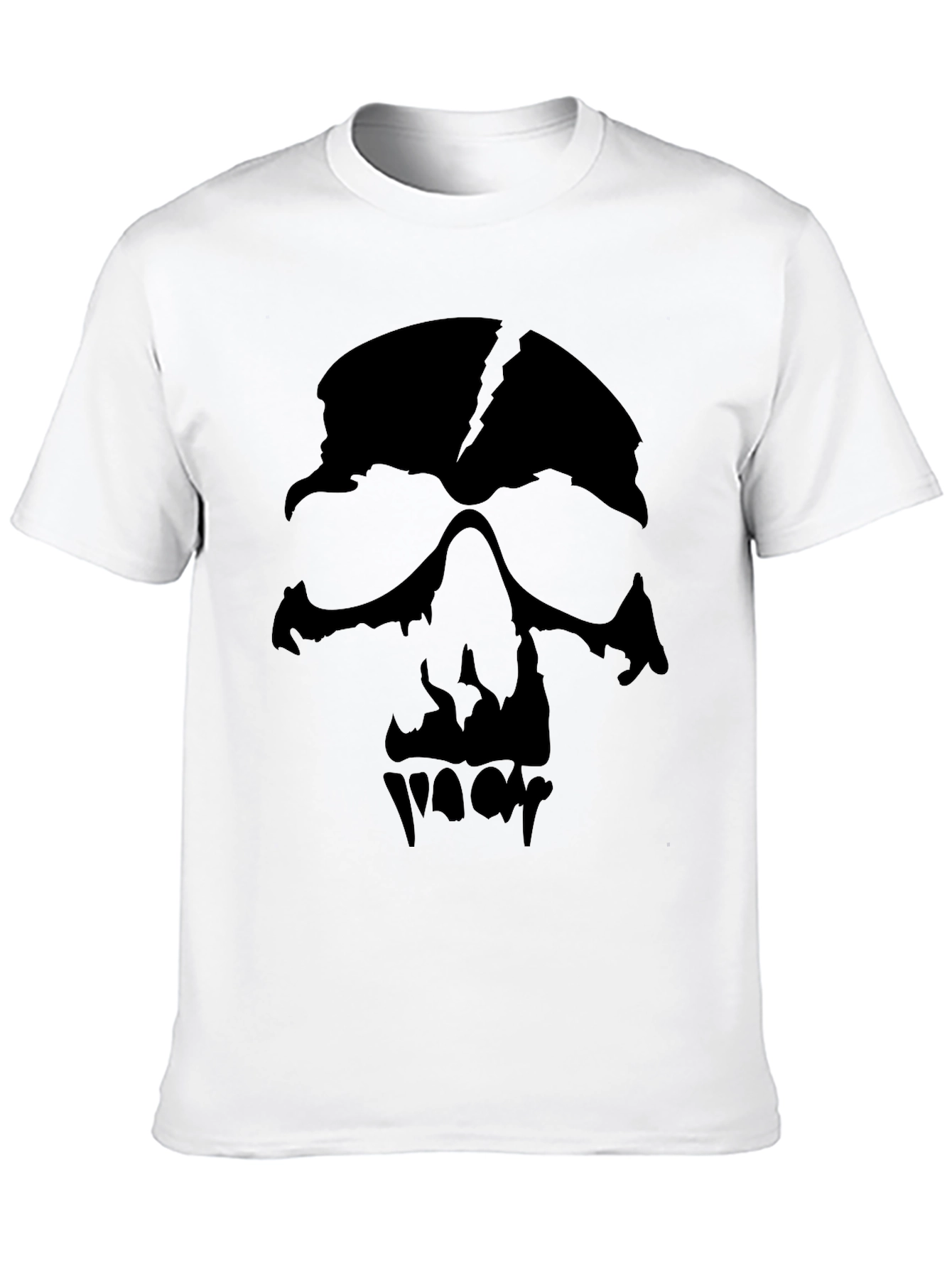 Black Men's Black Graphic Skull T-Shirt view 10