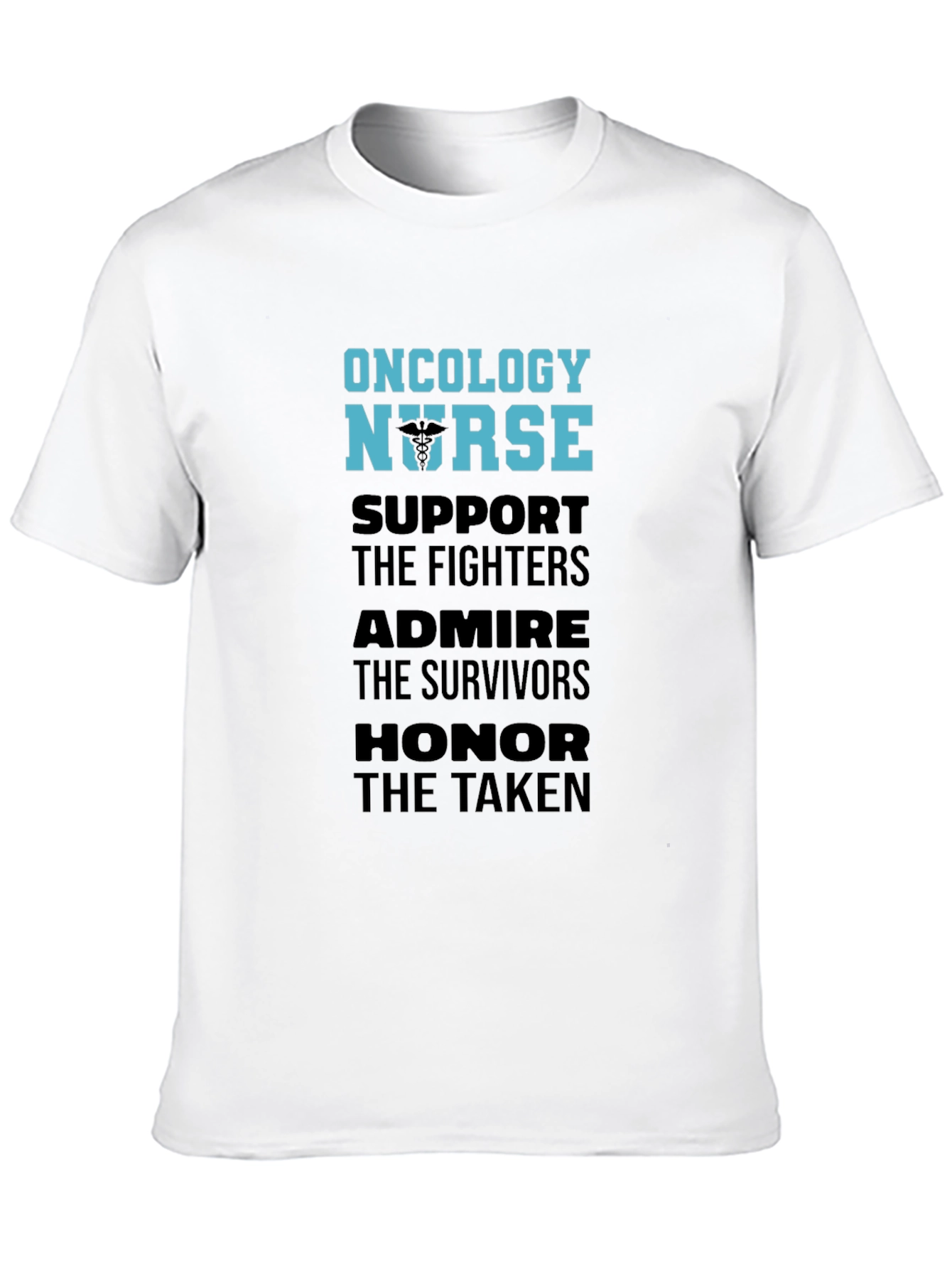 Black Oncology Nurse Support T-Shirt view 10