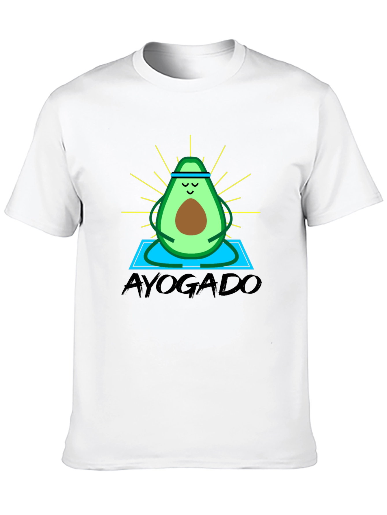 Black Ayogado Yoga Avocado Graphic T-Shirt view 10