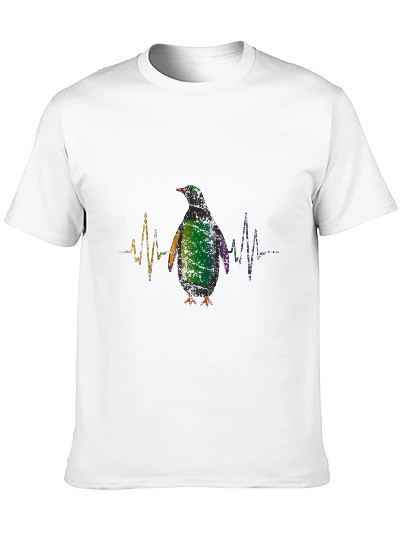 Black Penguin Heartbeat Graphic Tee - Black Cotton Blend view 10