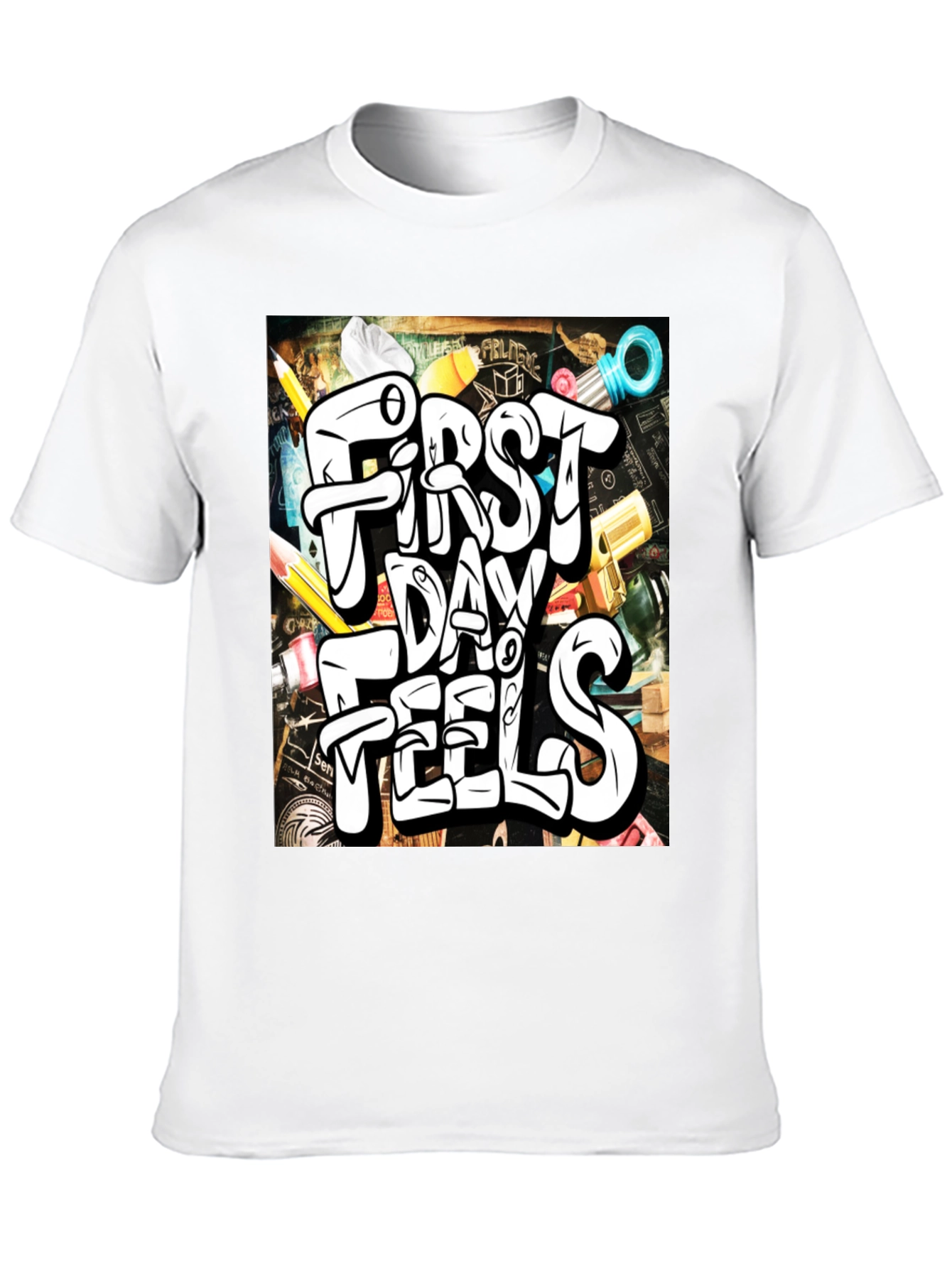 Black First Day Feels Graphic Tee - Cool Back-to-School T-Shirt view 10