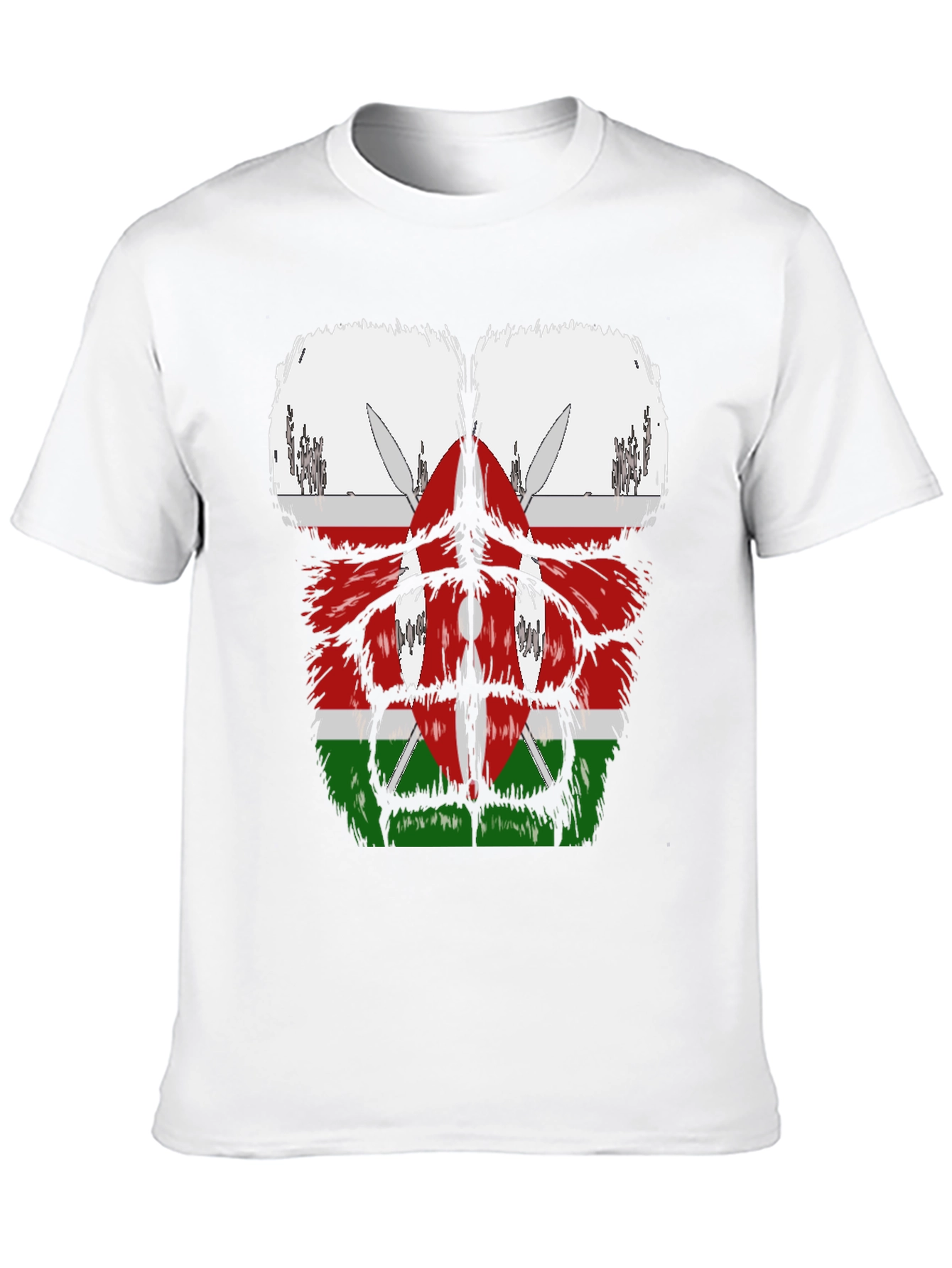 Kenya Flag Chest T-Shirt - Patriotic Pride - 10