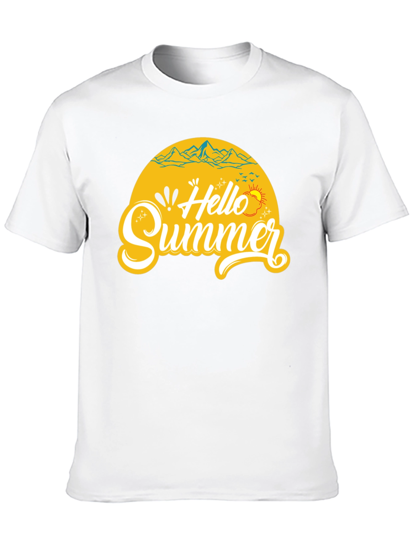 Black Hello Summer Graphic Tee - Mens Black T-Shirt view 10