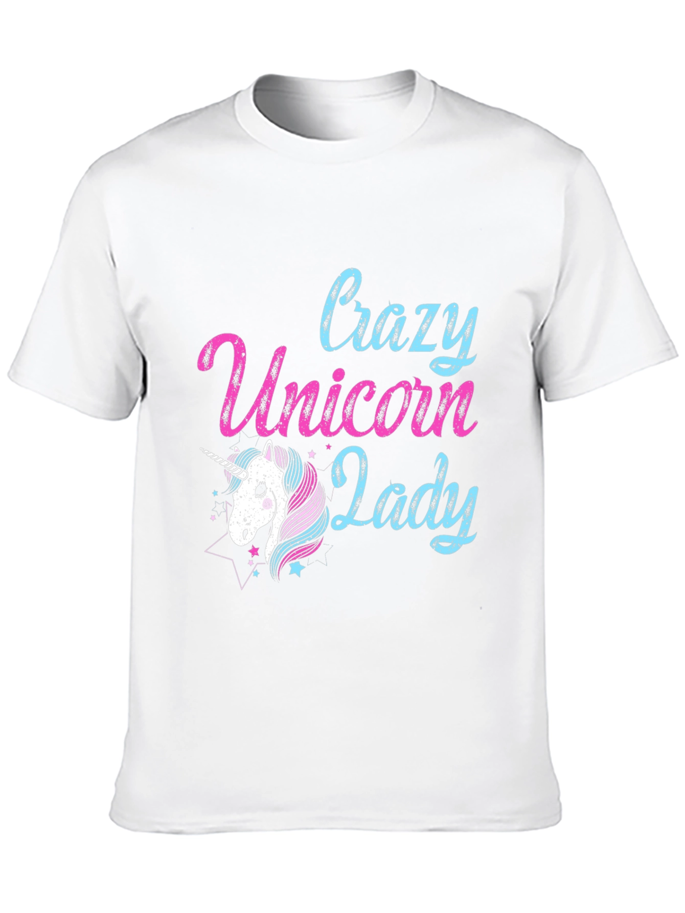 Black Crazy Unicorn Lady T-Shirt - Black view 10