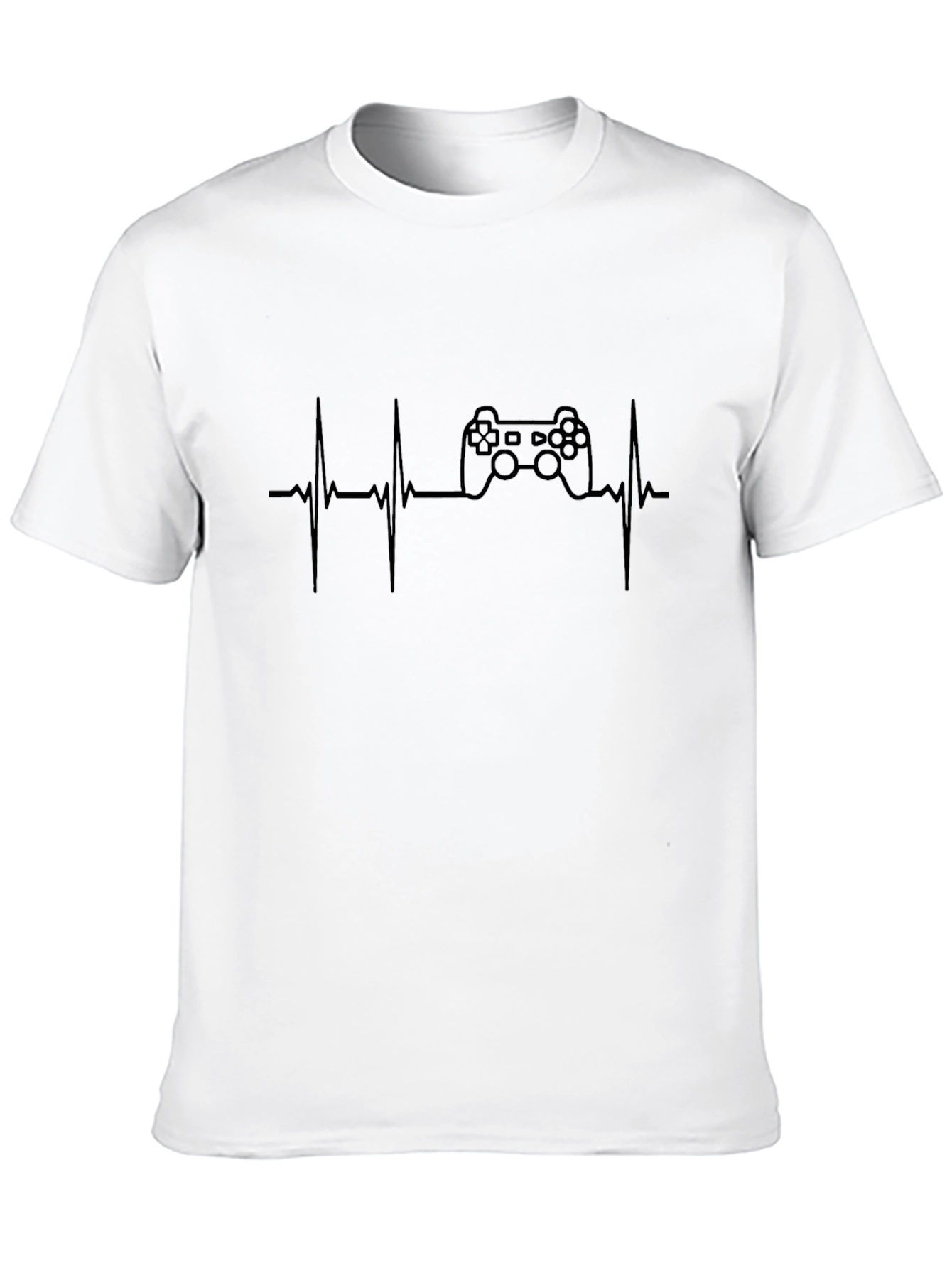 Black Gamer Heartbeat T-Shirt - Black Graphic Tee view 10
