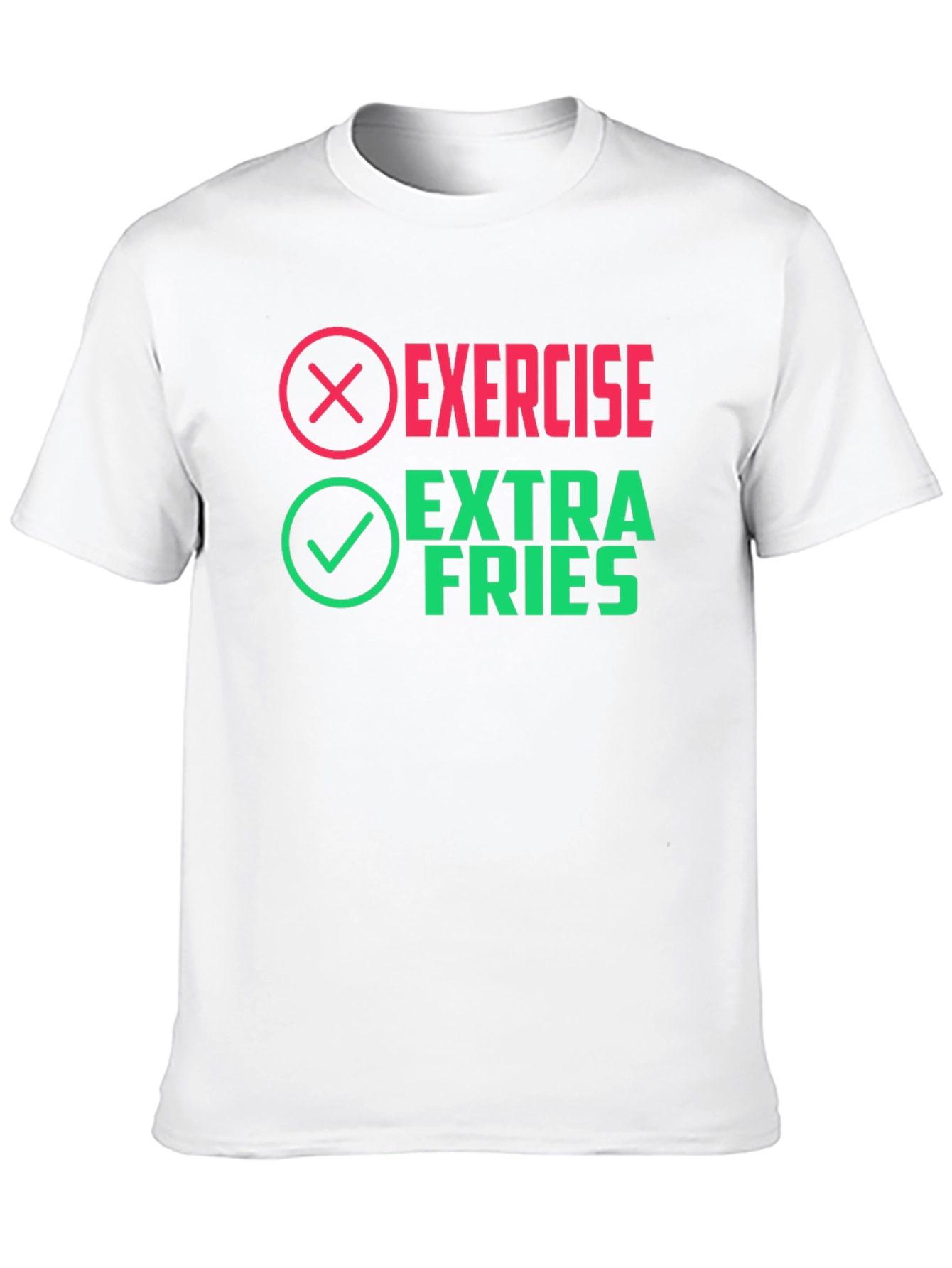 Black Exercise? Extra Fries! Novelty Graphic Tee view 10