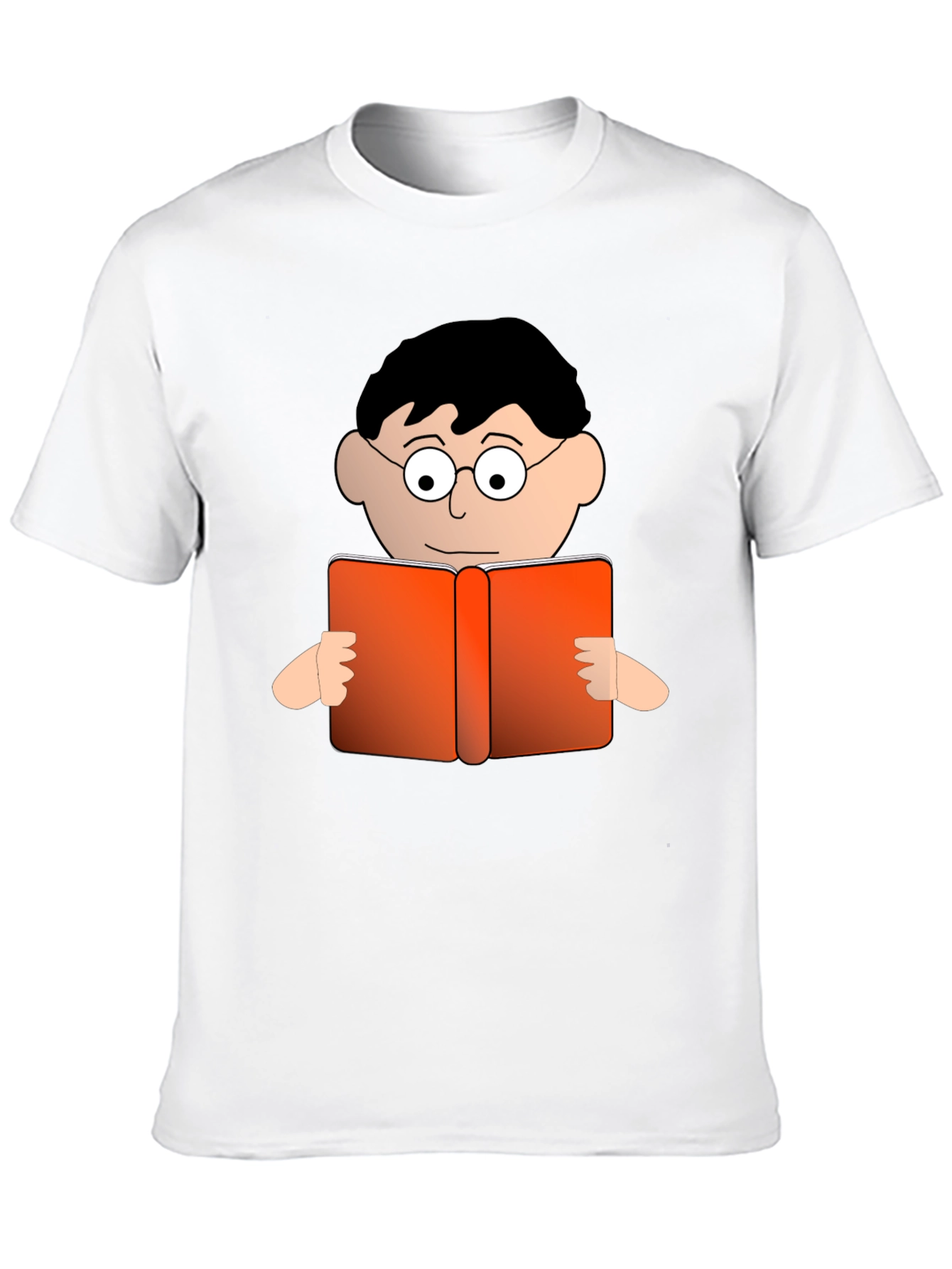 Black Cartoon Reader Black T-Shirt view 10