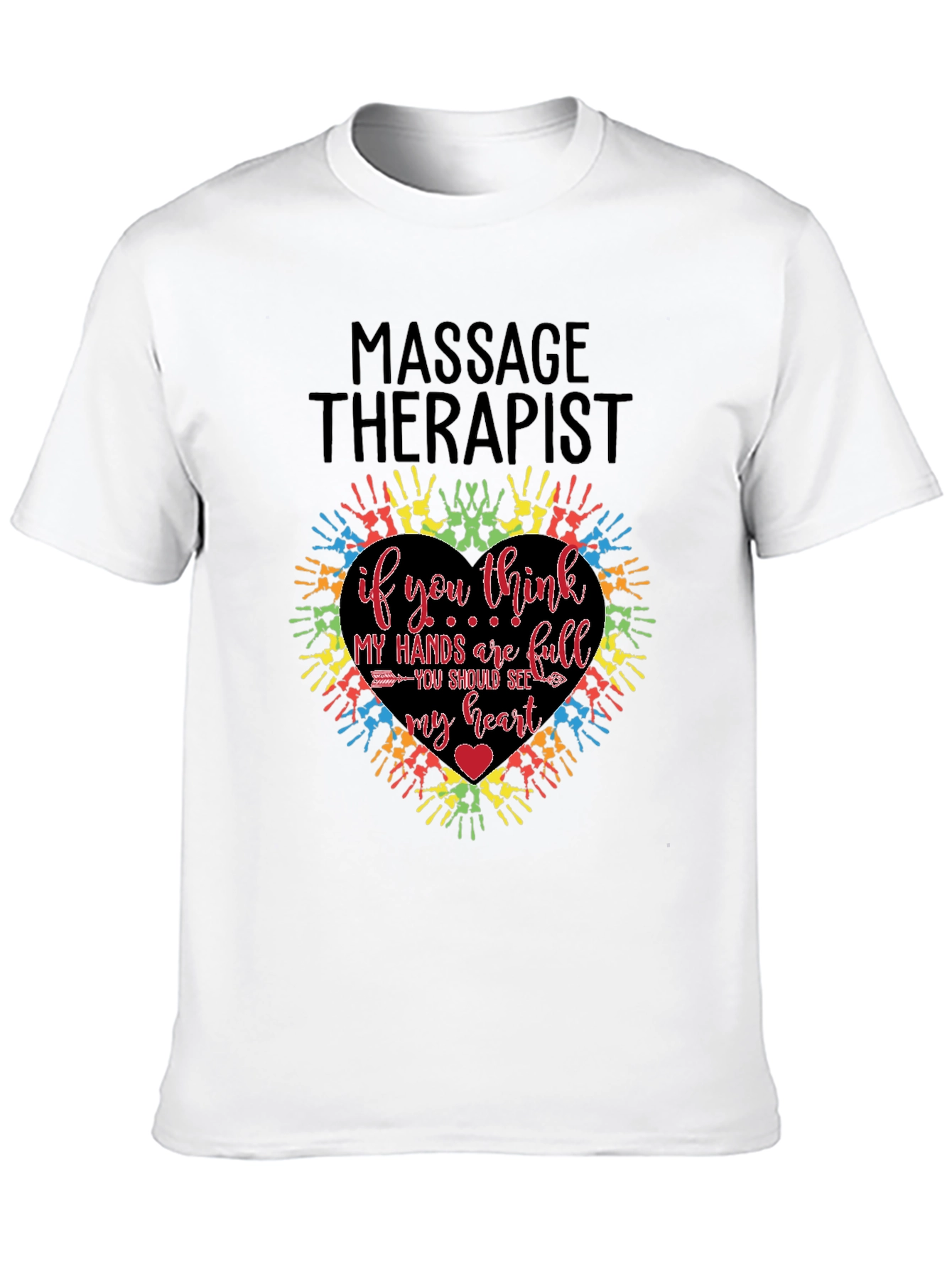 Black Massage Therapist Heart Hands T-Shirt view 10