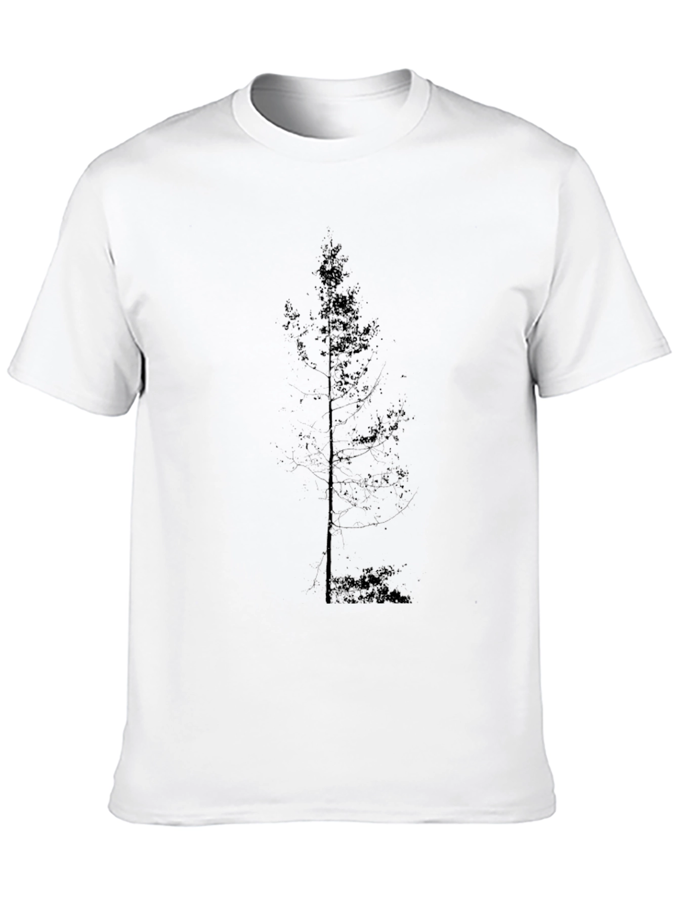 Black Minimalist Tree Graphic Black T-Shirt view 10