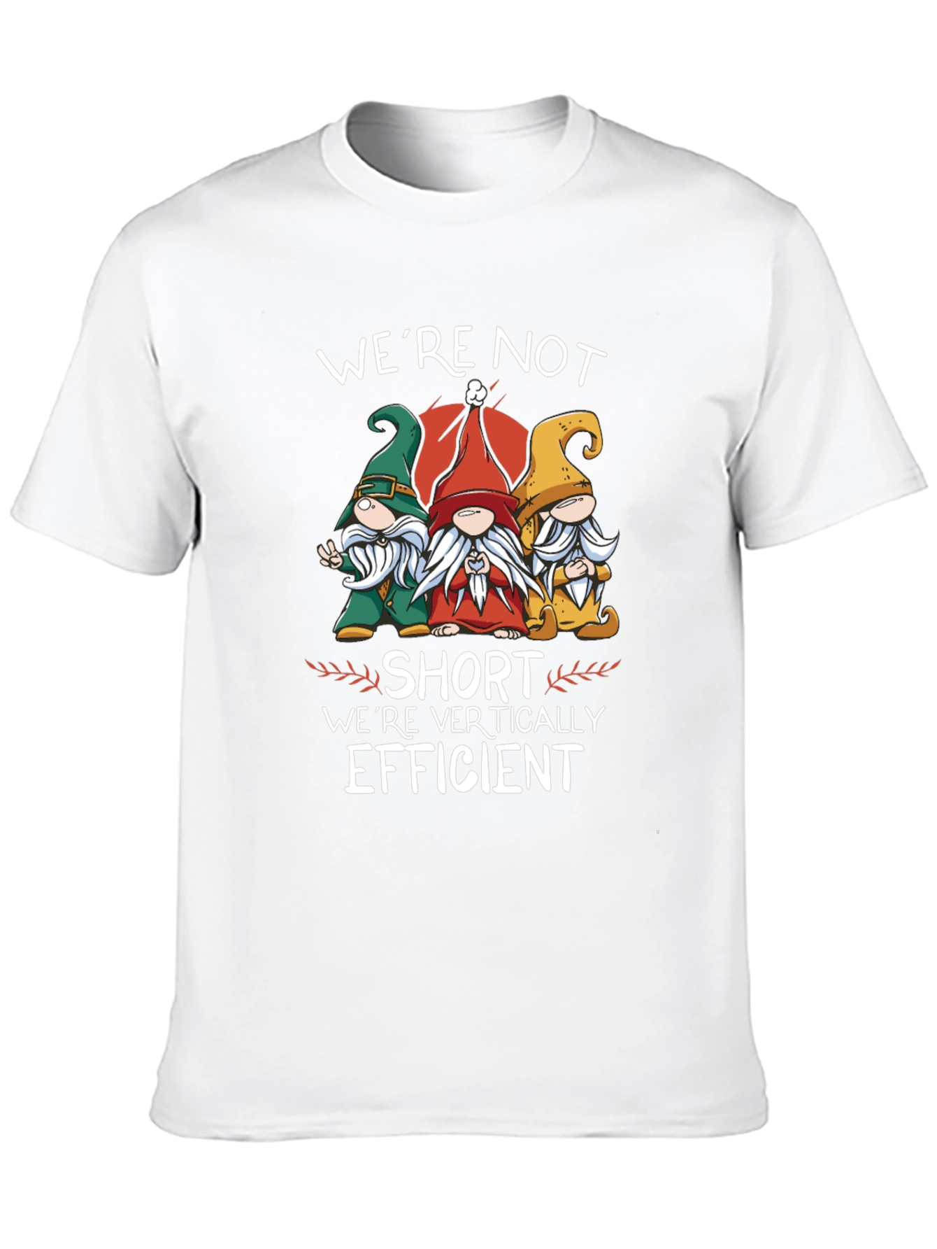 Black Funny Gnome T-Shirt - We're Vertically Efficient view 10