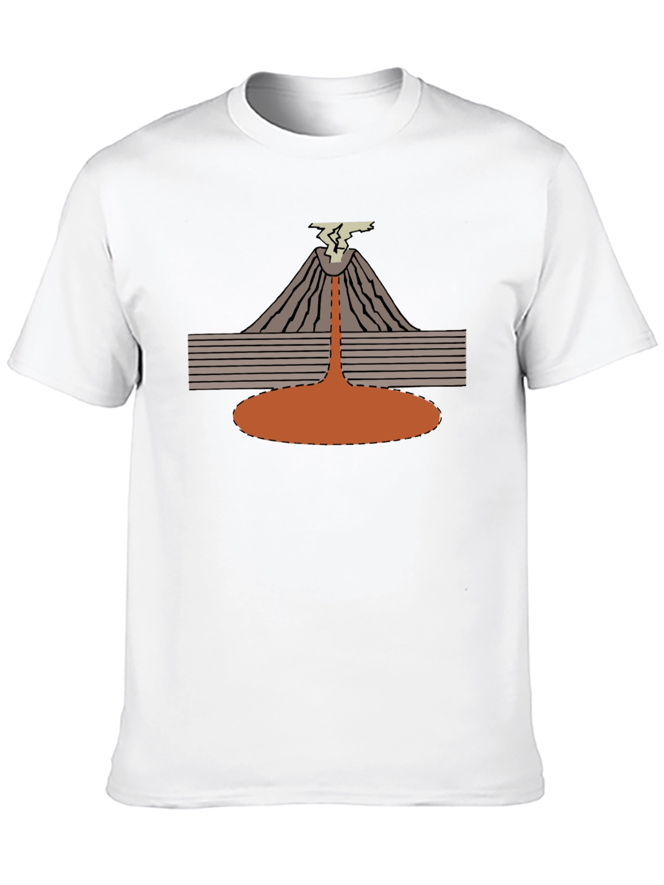 Black Volcano Eruption Graphic Tee - Black Cotton T-Shirt view 10