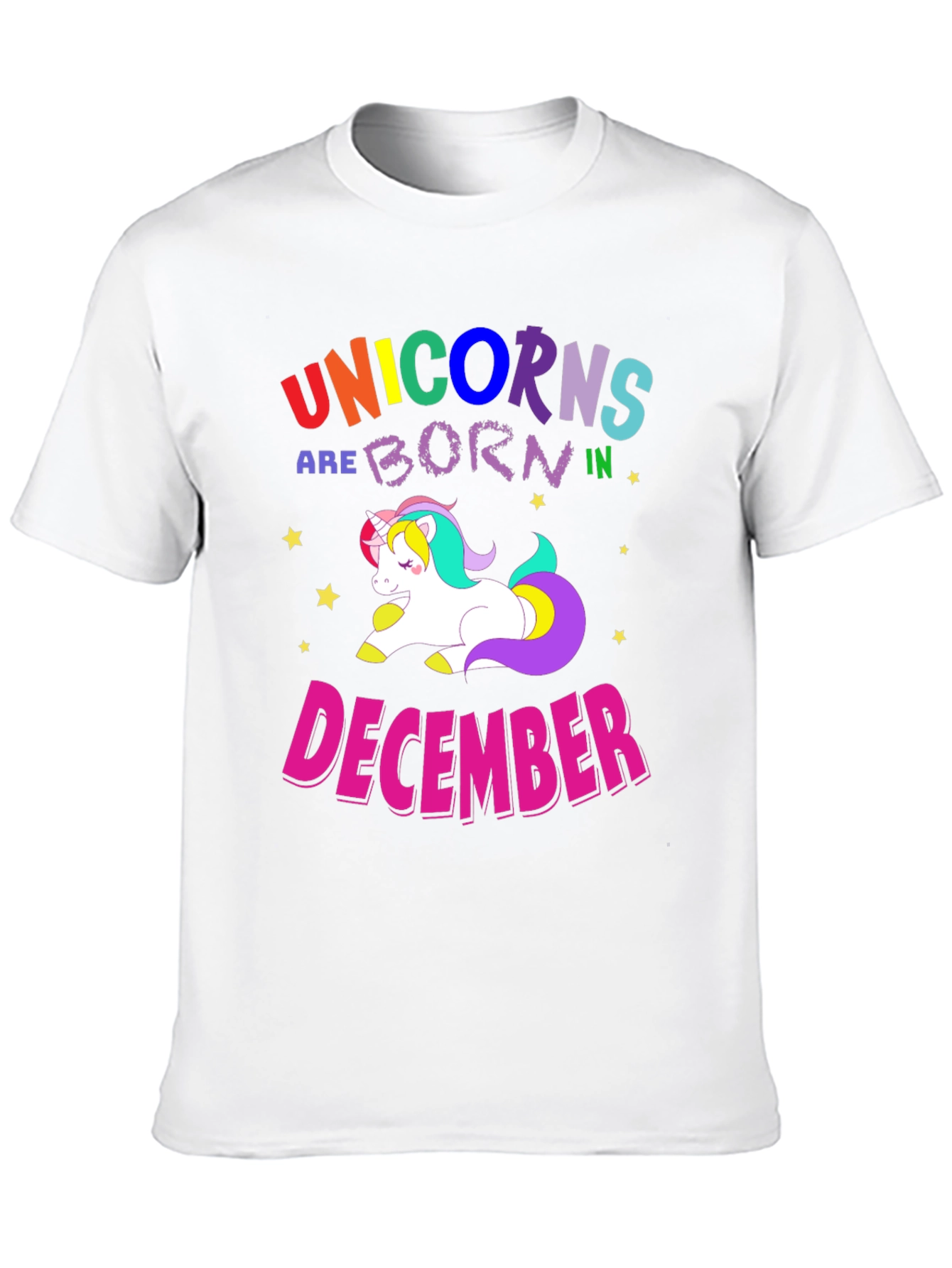 Black Unicorns Born in December T-Shirt view 10