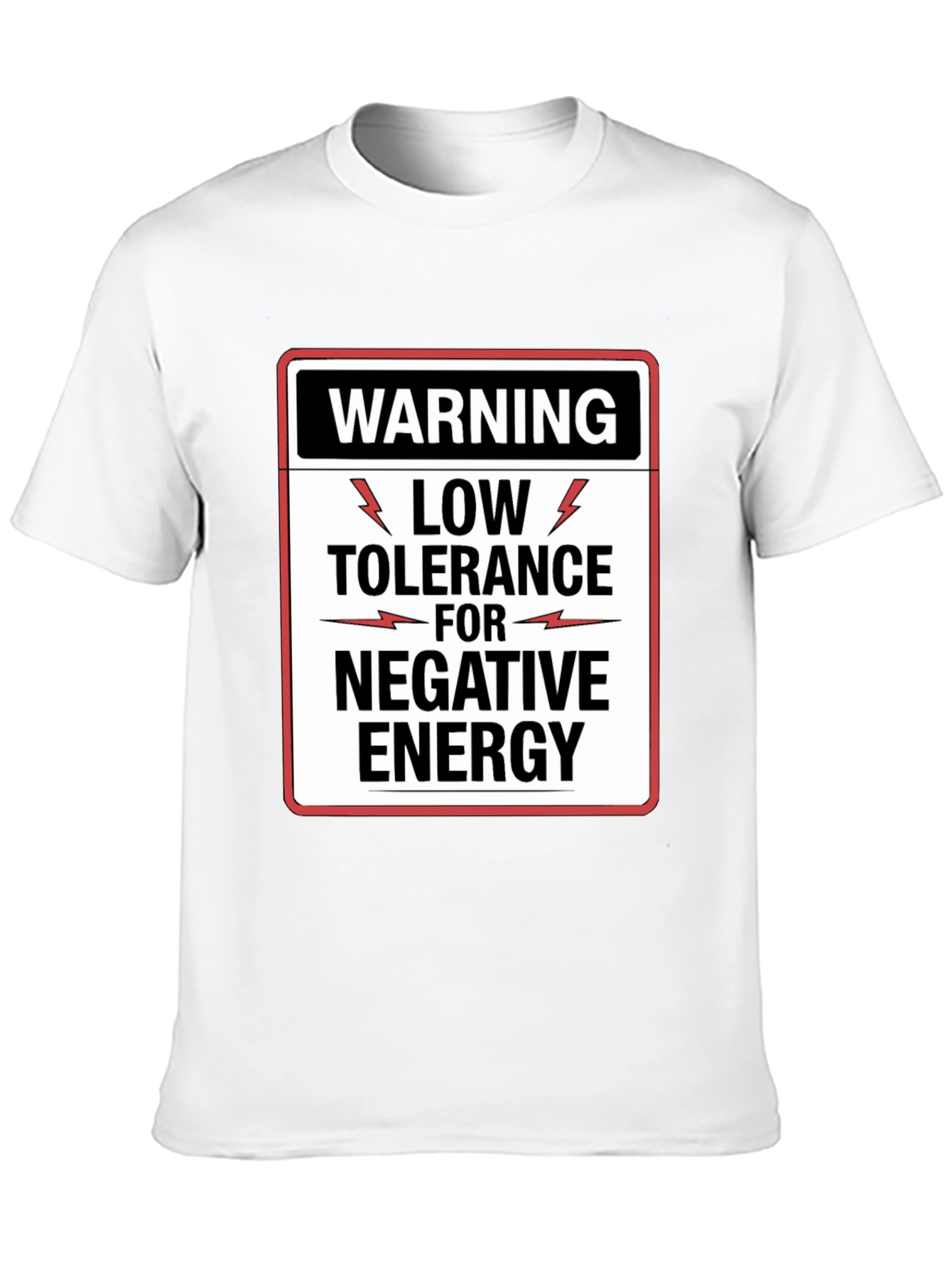 Black Warning Low Tolerance Negative Energy Graphic Tee view 10