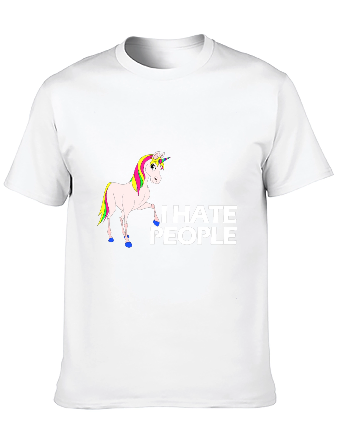 Black I Hate People Unicorn Black T-Shirt view 10
