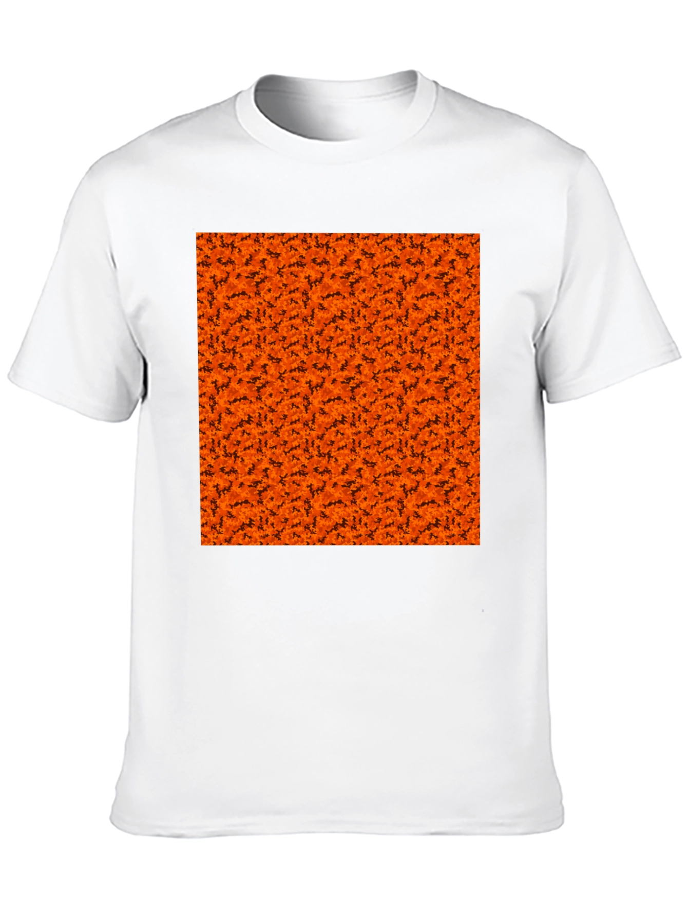 Black Halloween Orange Bats Pattern Black T-Shirt view 10
