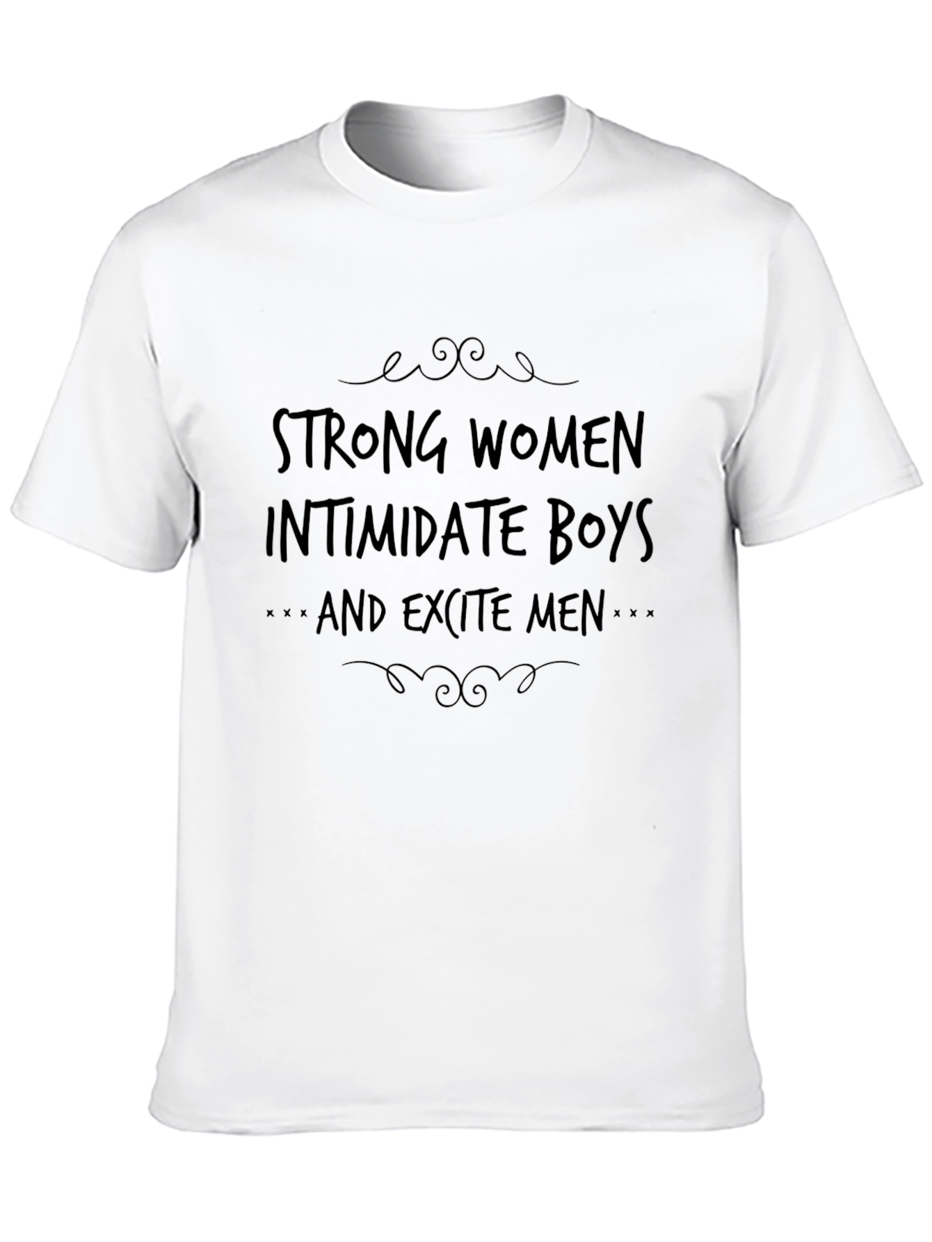 Black Strong Women Slogan Graphic Tee - Black view 10