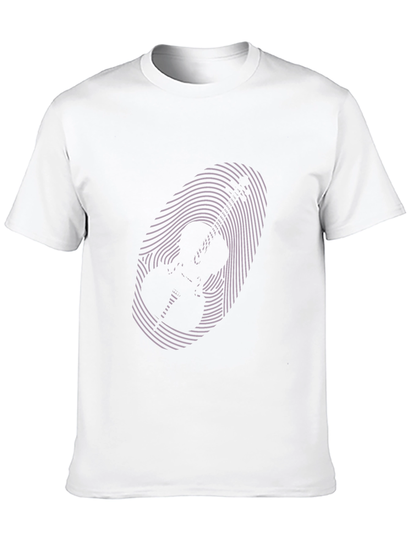 Black Acoustic Guitar Fingerprint T-Shirt view 10