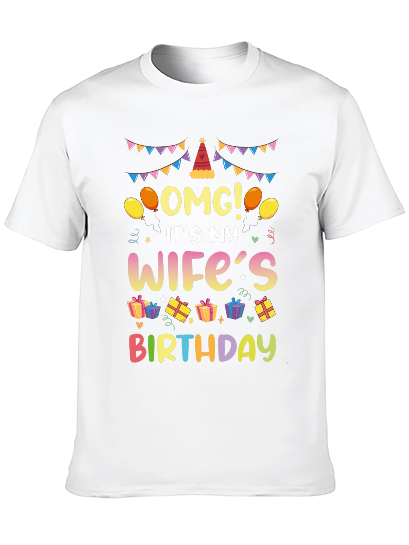 Black OMG It's My Wife's Birthday T-Shirt view 10
