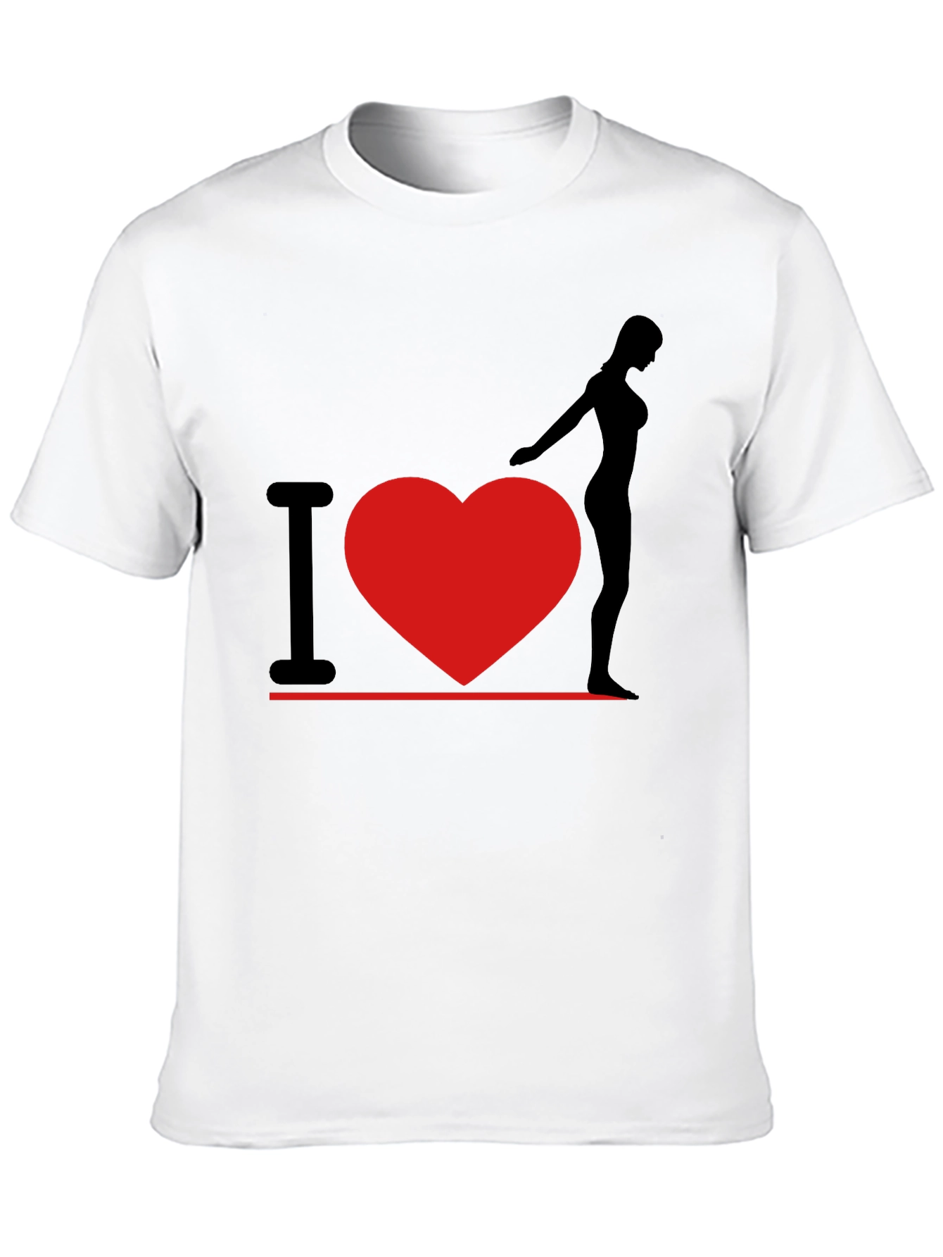Black I Heart Woman T-Shirt - Black, Graphic Tee view 10