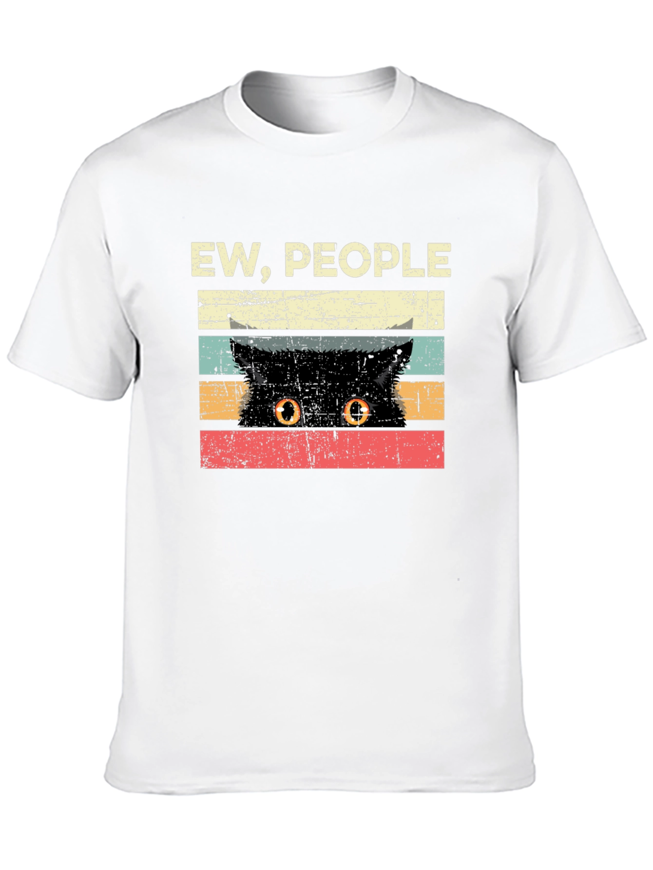 Black Ew People Cat Graphic Tee - Novelty T-Shirt view 10