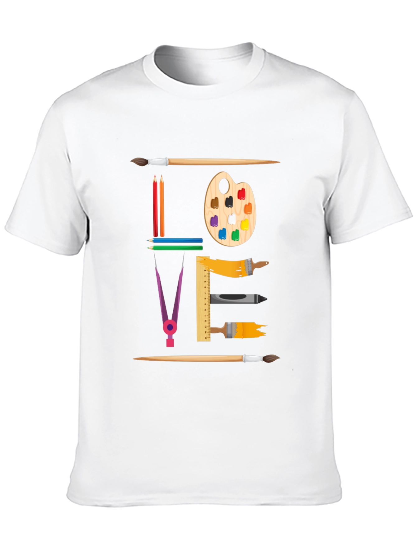 Black Artistic Love Graphic T-Shirt view 10