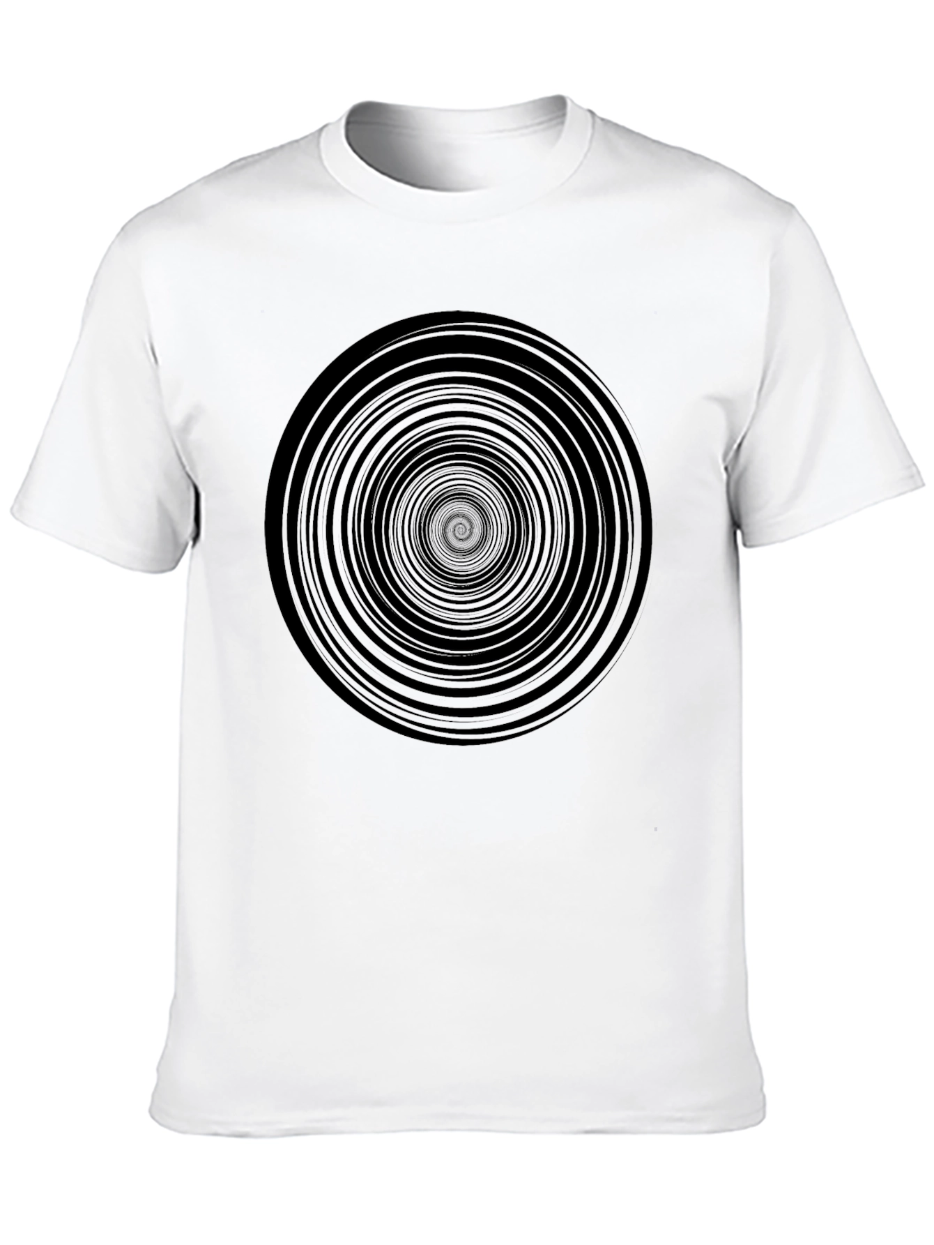 Black Hypnotic Spiral Black Graphic Tee - Men's Casual T-Shirt view 10
