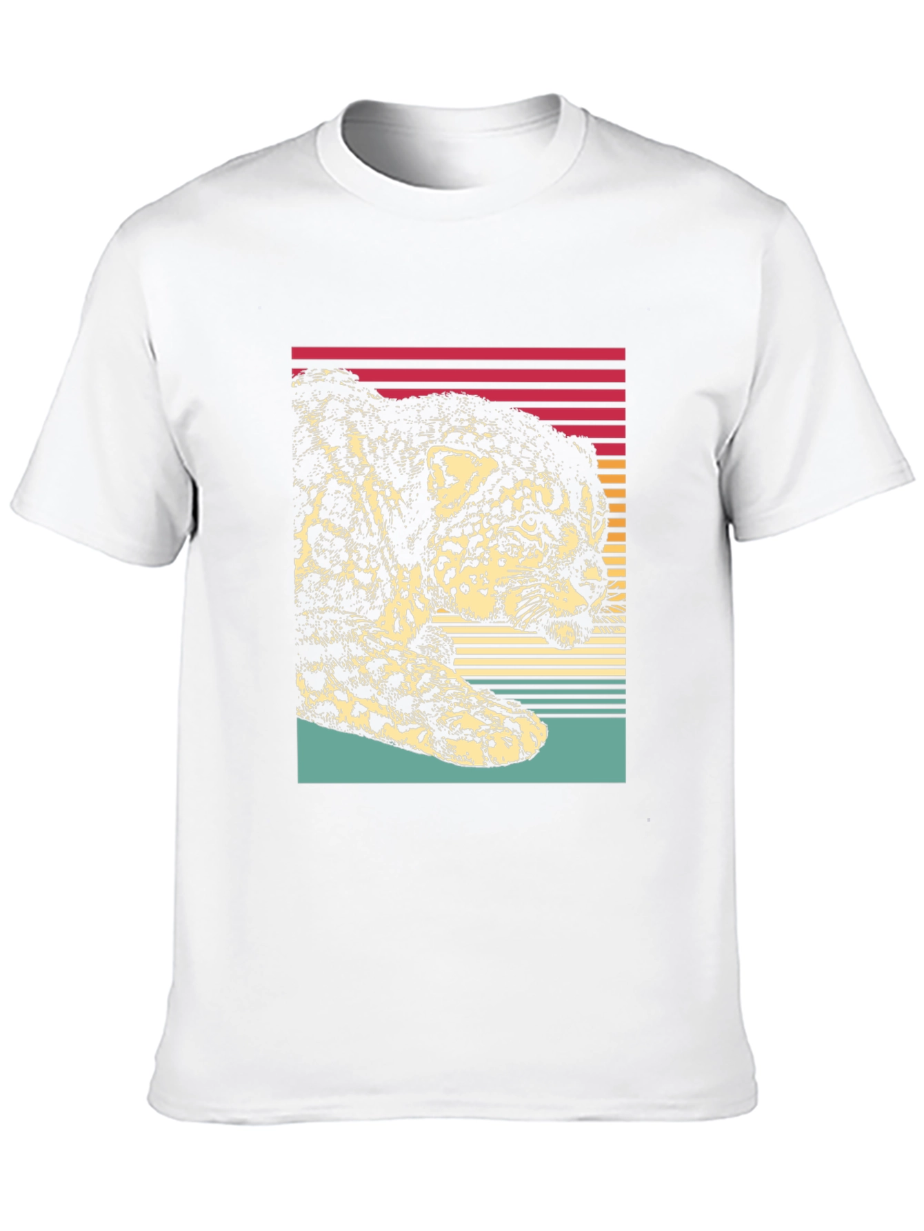 Black Retro Jaguar Graphic Tee - Black Cotton Blend view 10