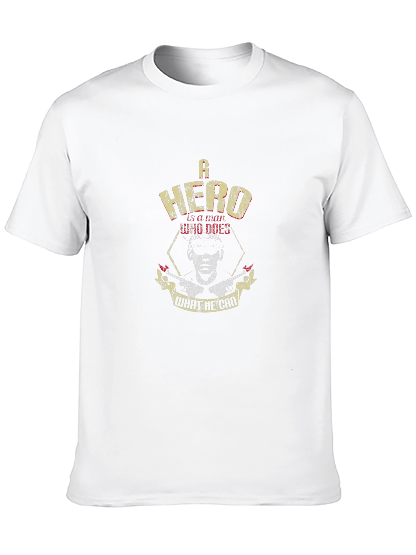 Black A Hero T-Shirt - Graphic Print Men's Tee view 10