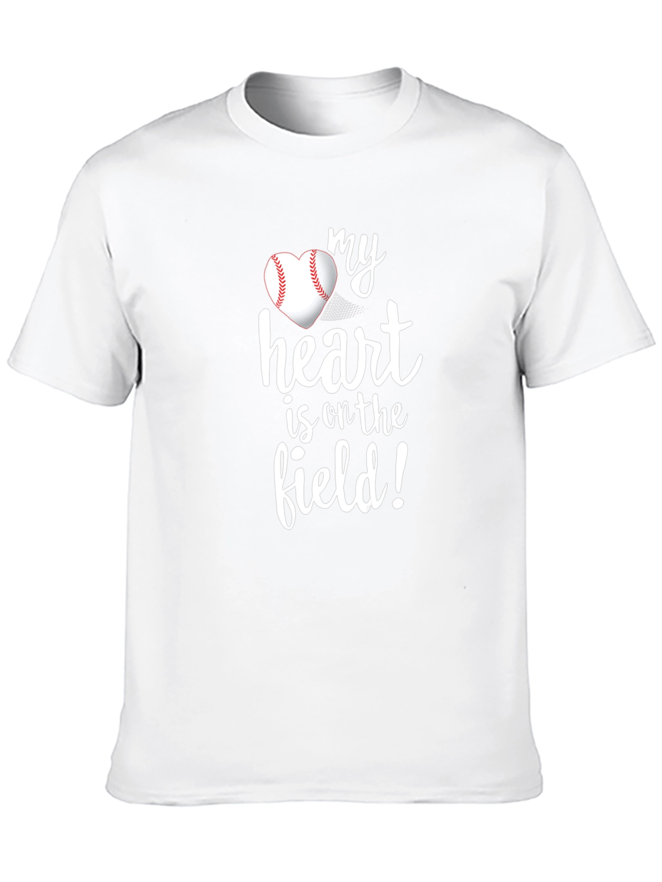 Black Baseball Heart T-Shirt - My Heart is on the Field! view 10
