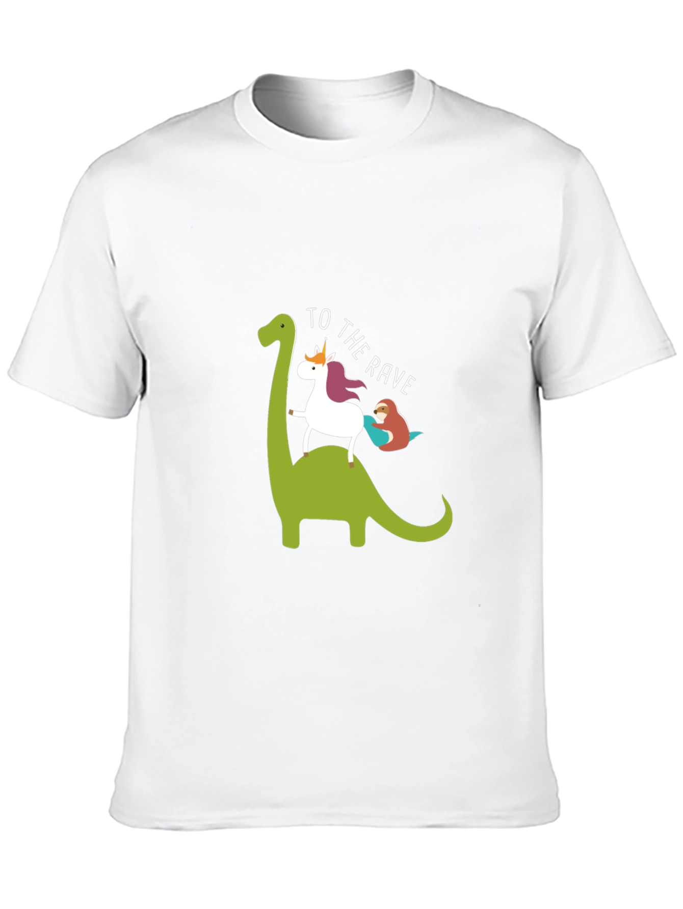 Black Dino Unicorn Rave T-Shirt - Funny Graphic Tee view 10
