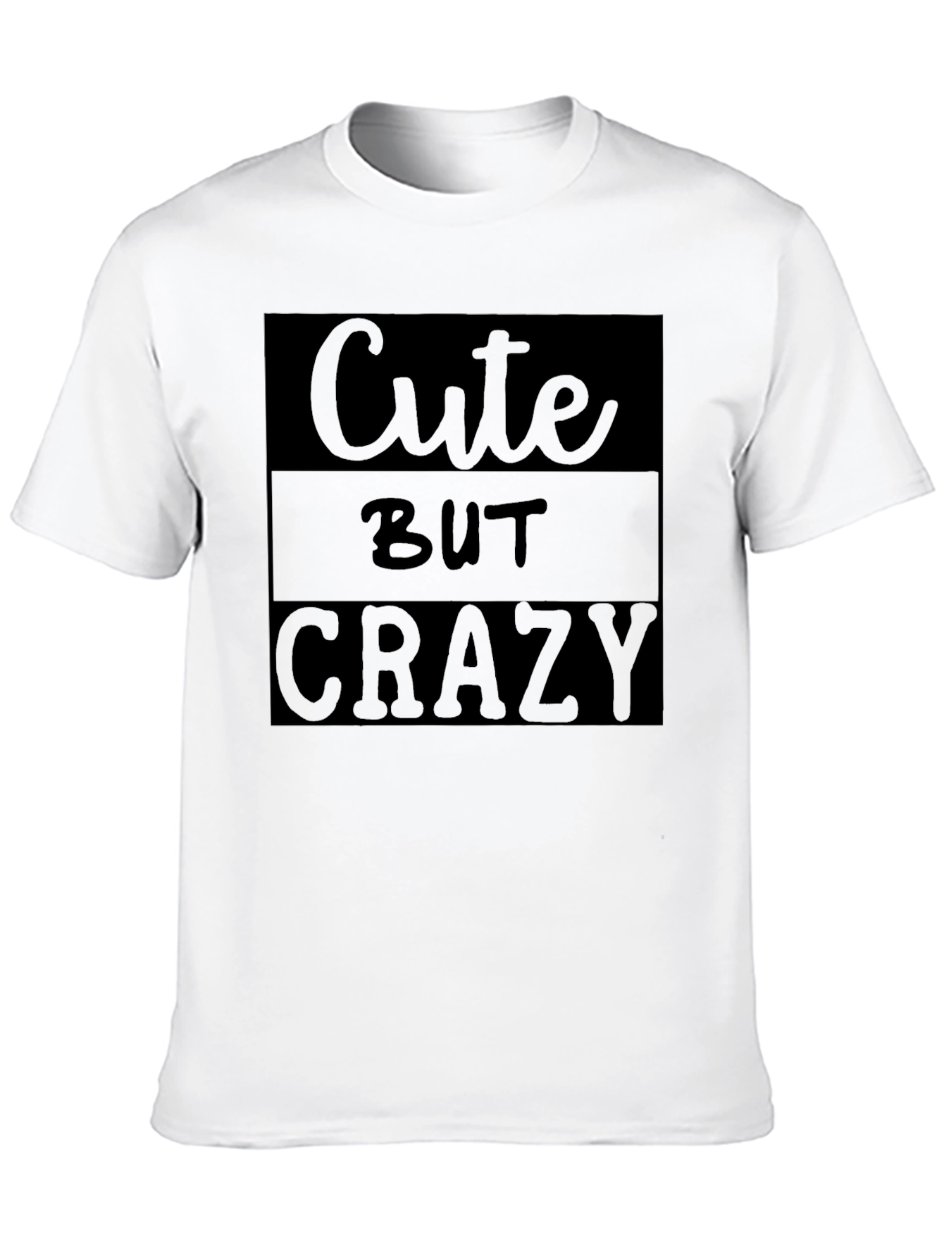 Black Cute But Crazy Graphic Tee - Black Unisex Shirt view 10