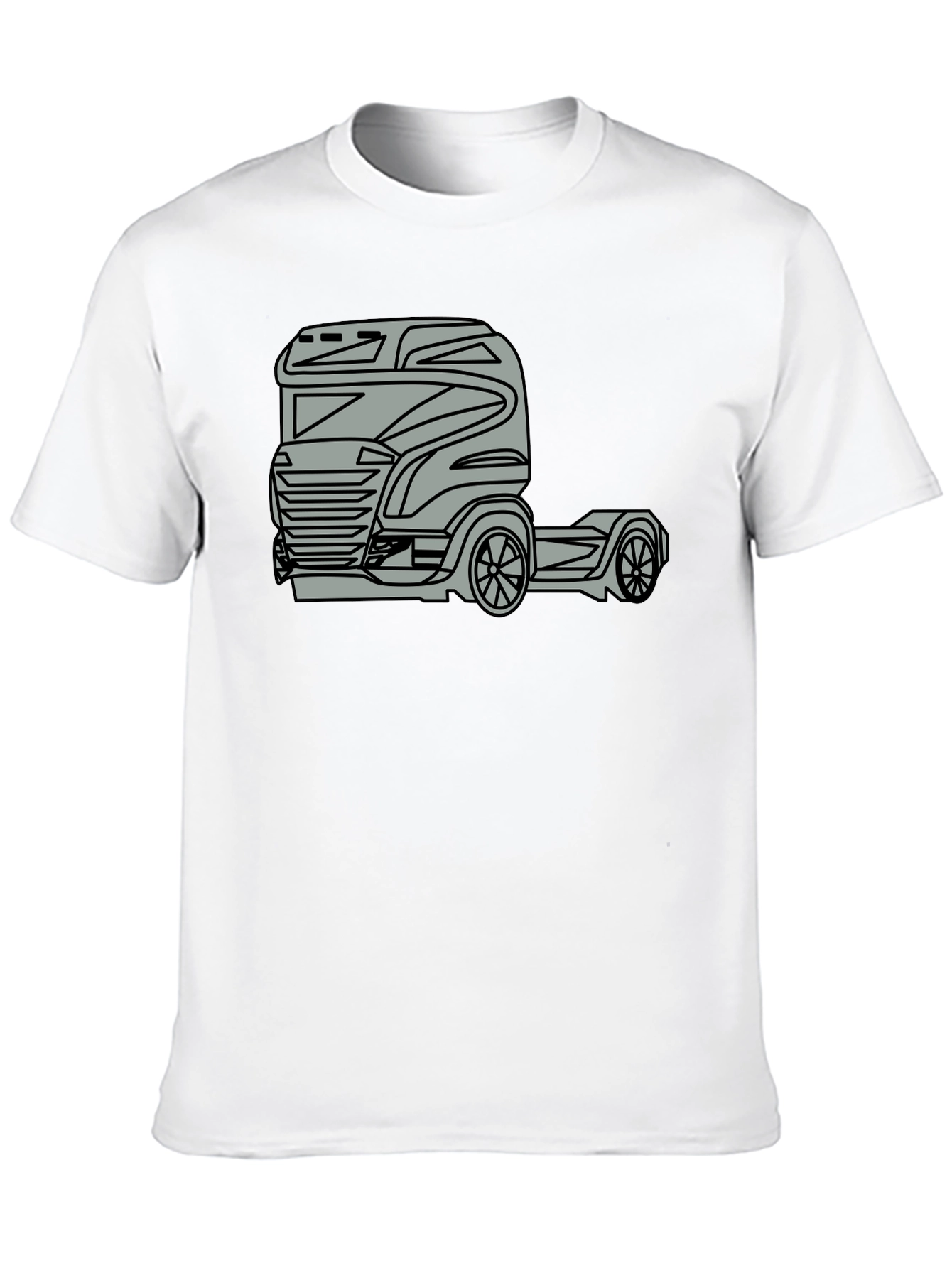 Black Truck Graphic Tee - Modern Black Cotton Blend T-Shirt view 10