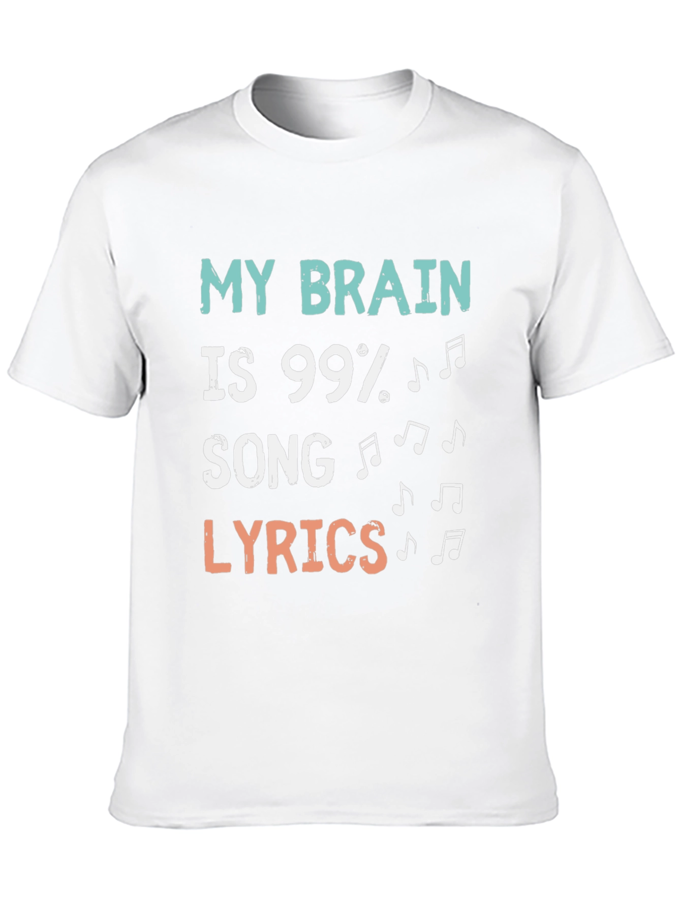 Black My Brain is 99% Song Lyrics Graphic T-Shirt view 10