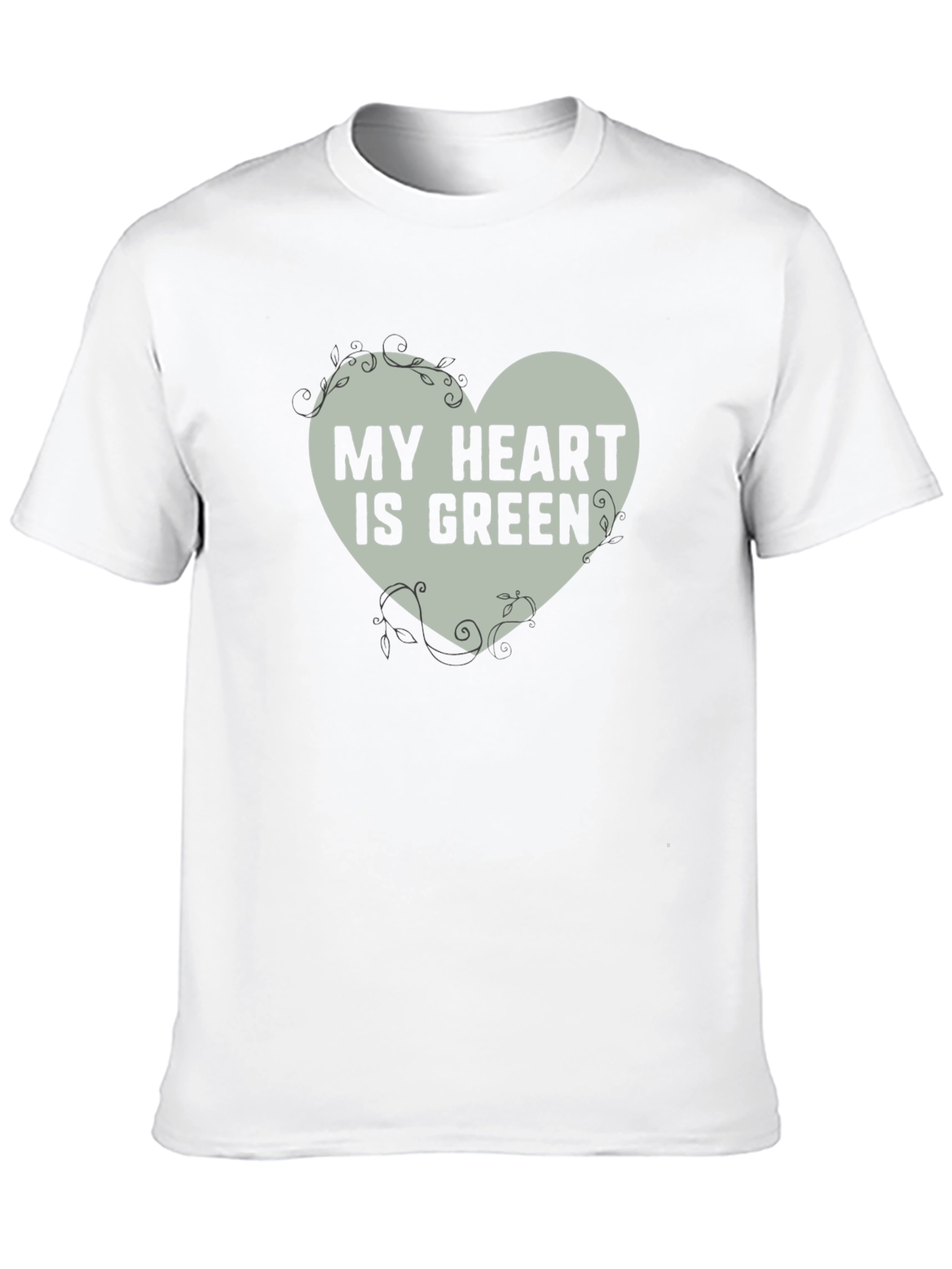 Black My Heart Is Green Graphic Tee - Eco Friendly Shirt view 10
