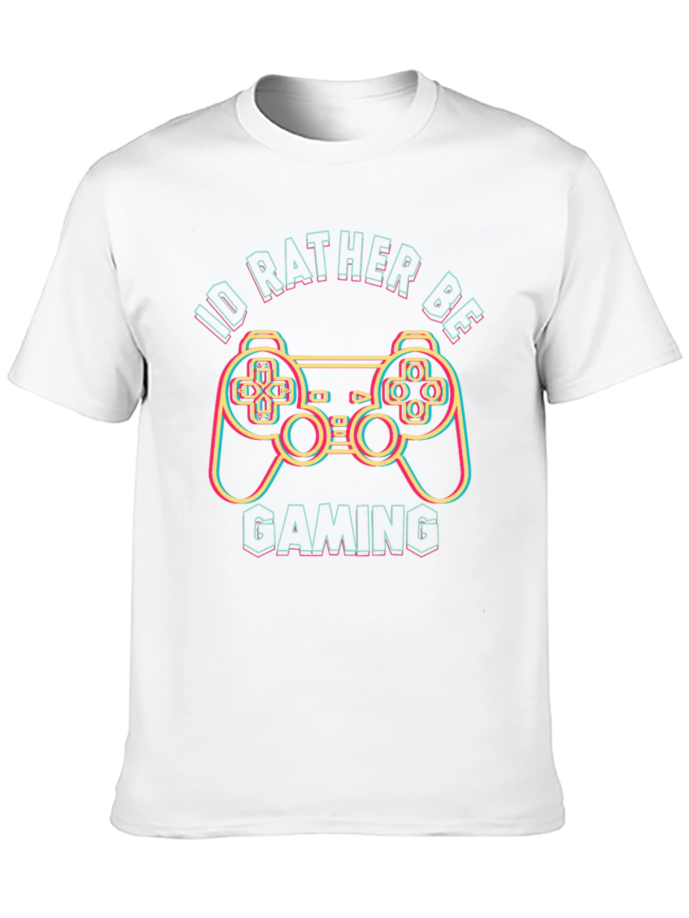 Black I'd Rather Be Gaming T-Shirt - Gamer Gift view 10