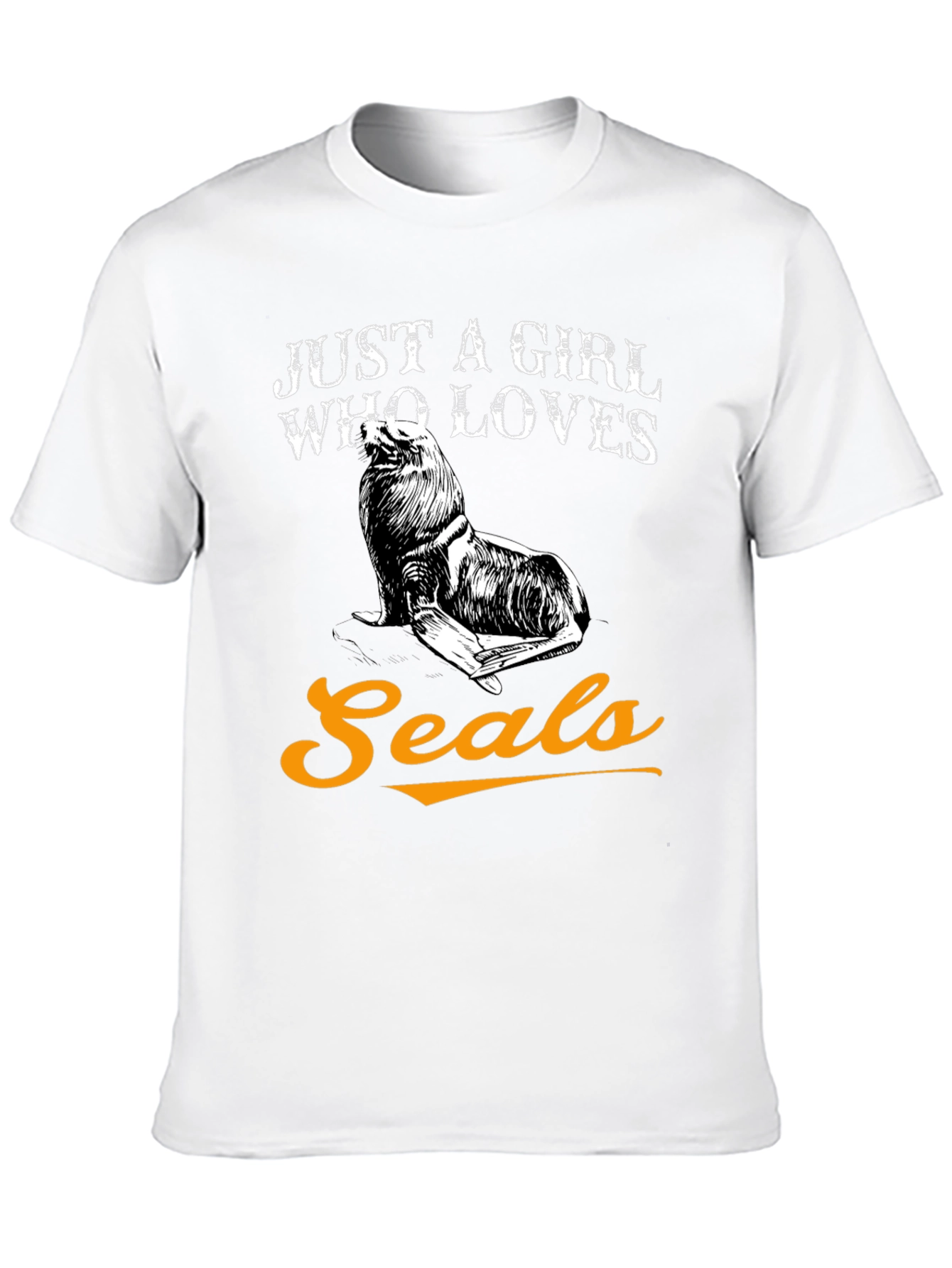 Black Just a Girl Who Loves Seals Graphic T-Shirt view 10