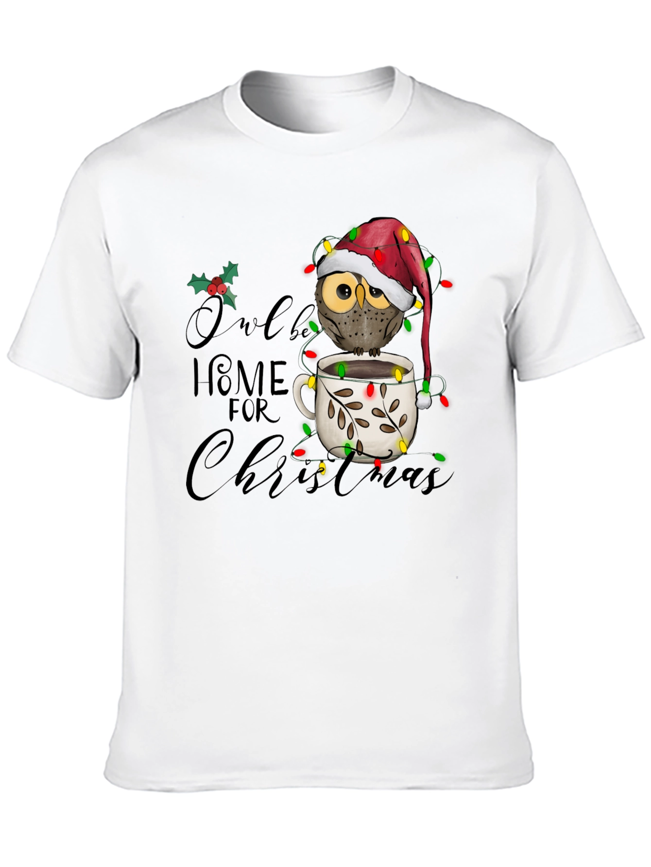 Black Owl Be Home for Christmas Graphic Tee view 10