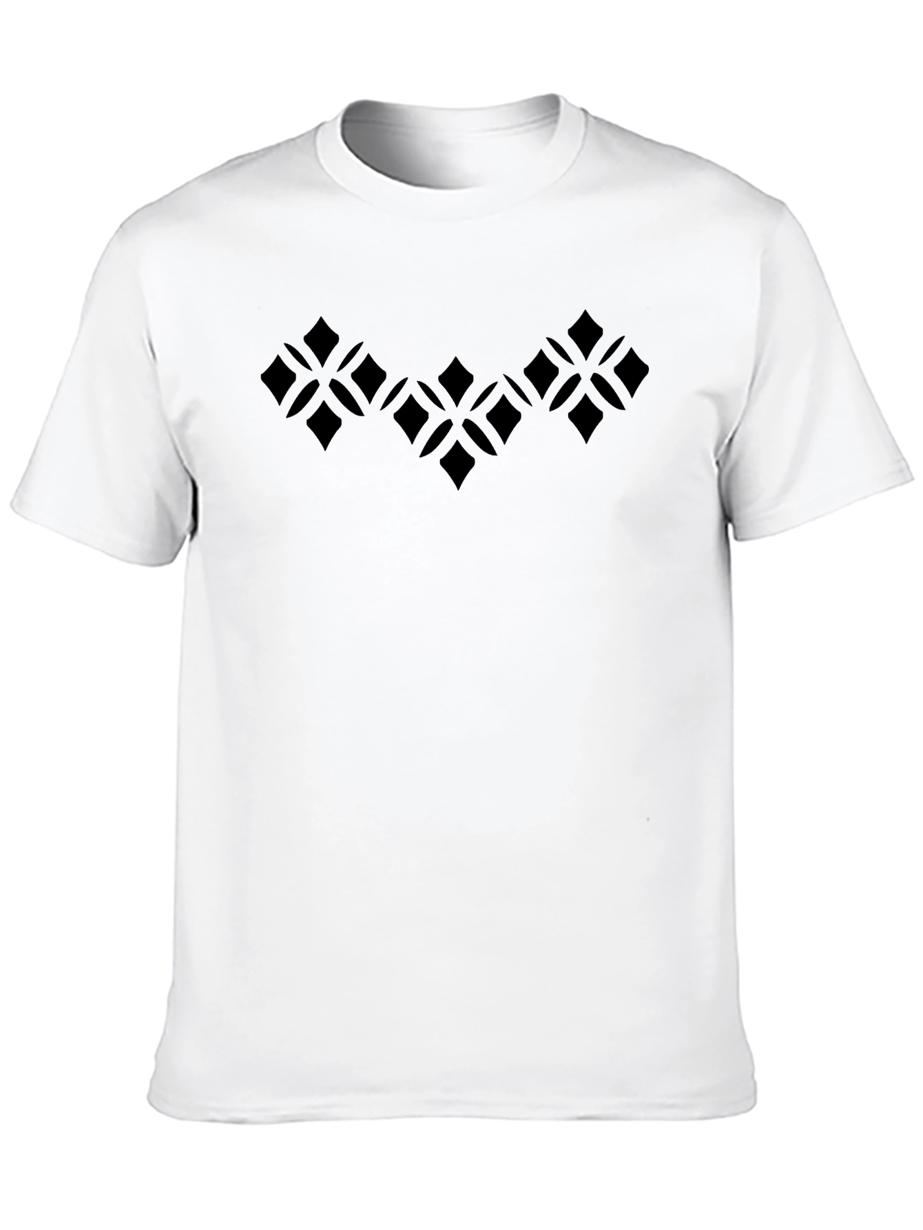 Black Geometric Pattern Black T-Shirt view 10