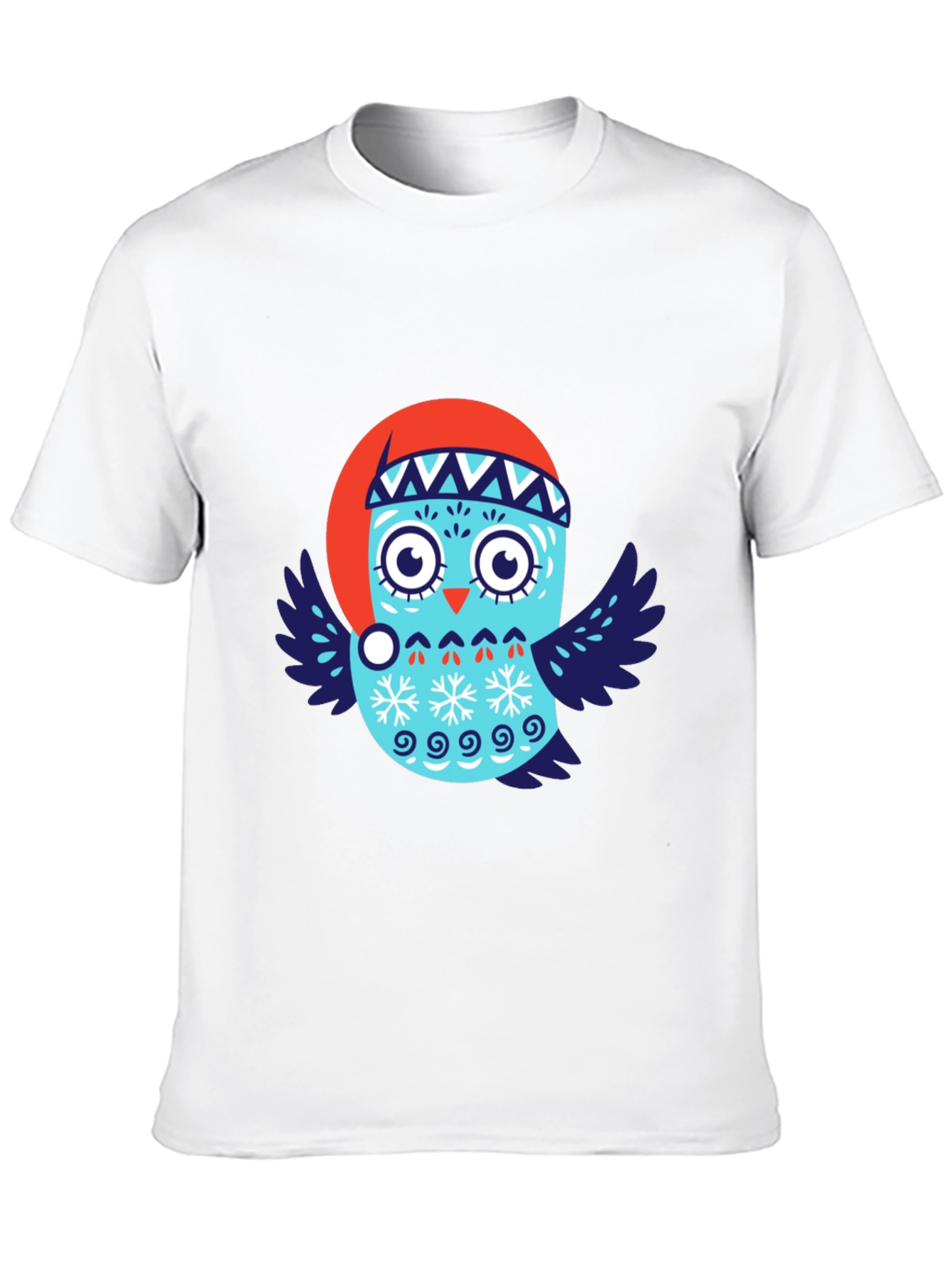 Black Festive Owl T-Shirt - Holiday Design view 10