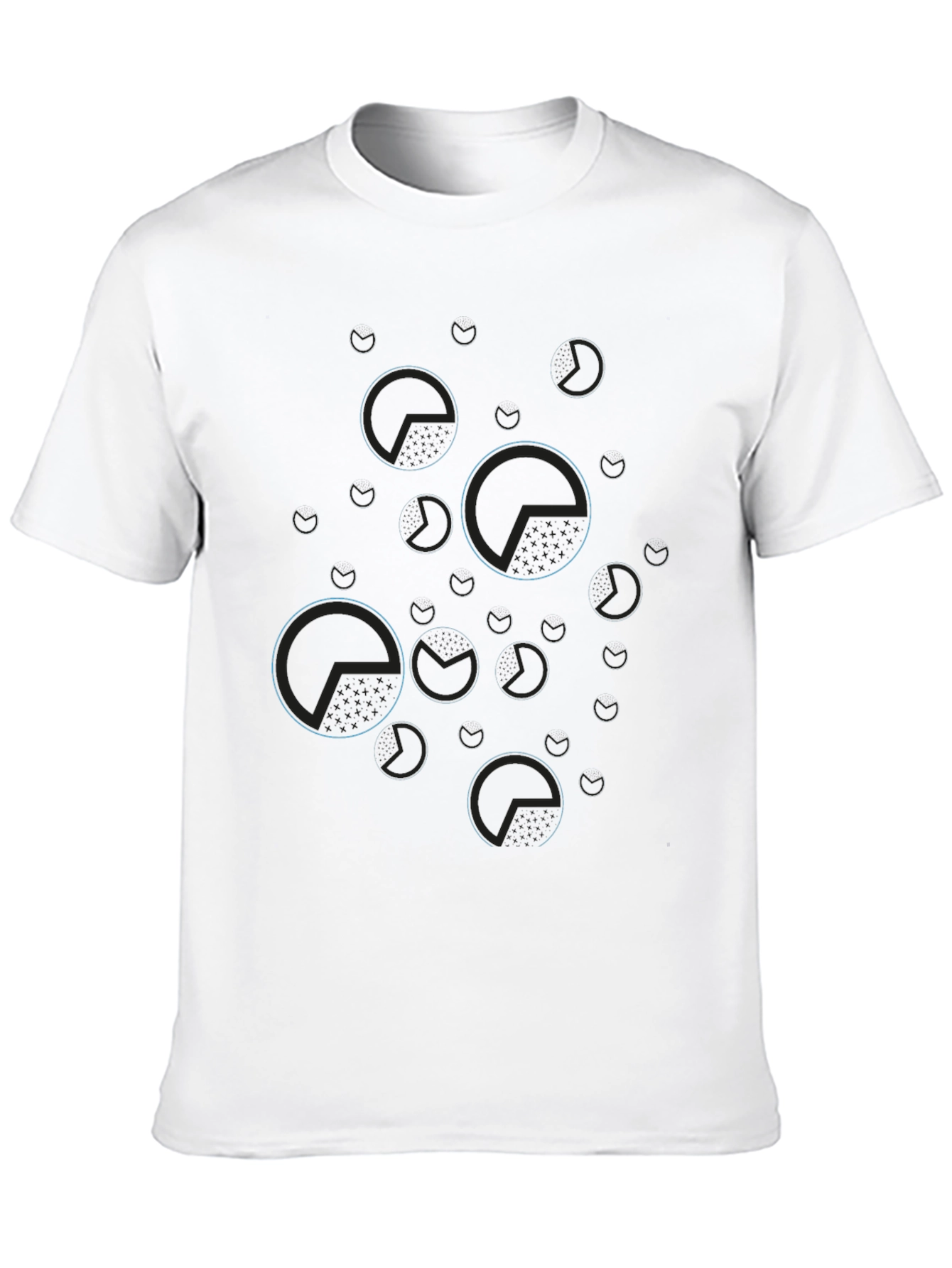 Black Geometric Pattern Black T-Shirt - Modern Style view 10