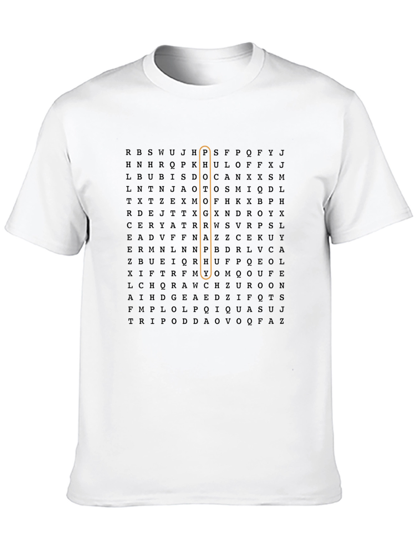Black Word Search Graphic Tee - Hidden Message T-Shirt view 10