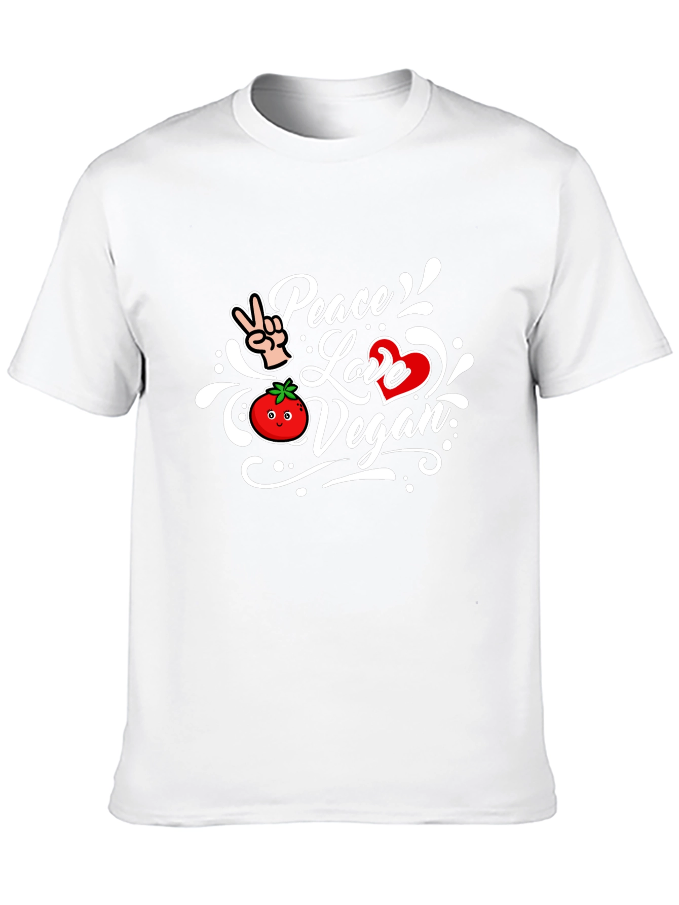 Black Peace Love Vegan Black T-Shirt view 10