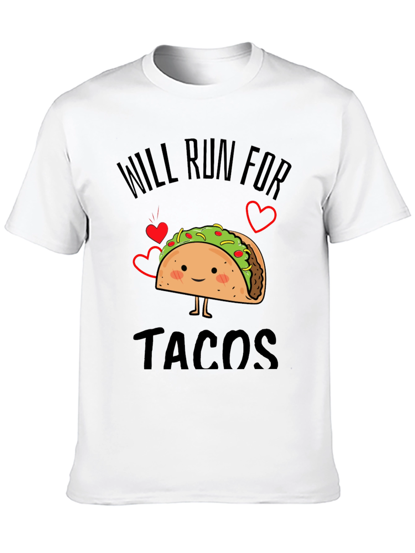 Black Will Run for Tacos Funny Graphic Tee Shirt view 10