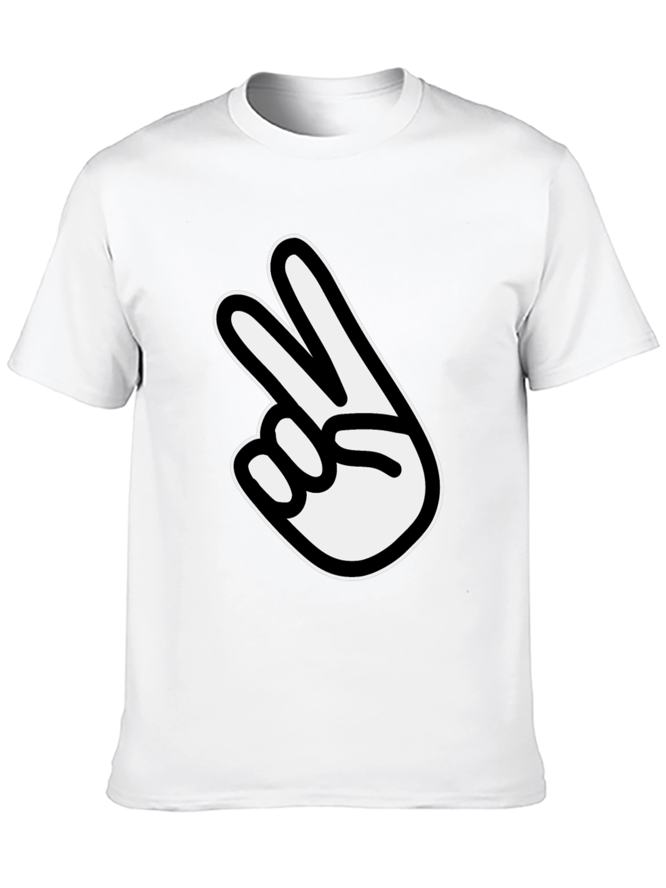 Black Peace Sign Graphic Tee - Classic Black Comfort view 10