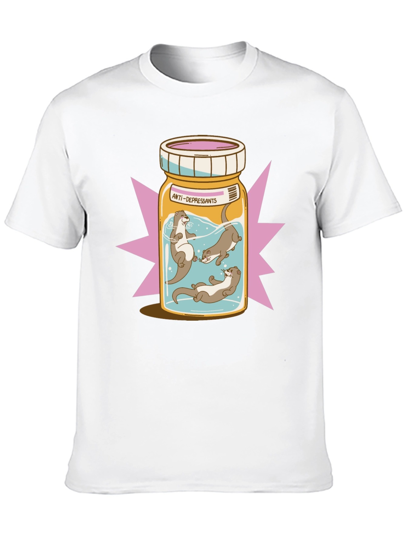 Black Otter Antidepressant T-Shirt - Playful Graphic Tee view 10