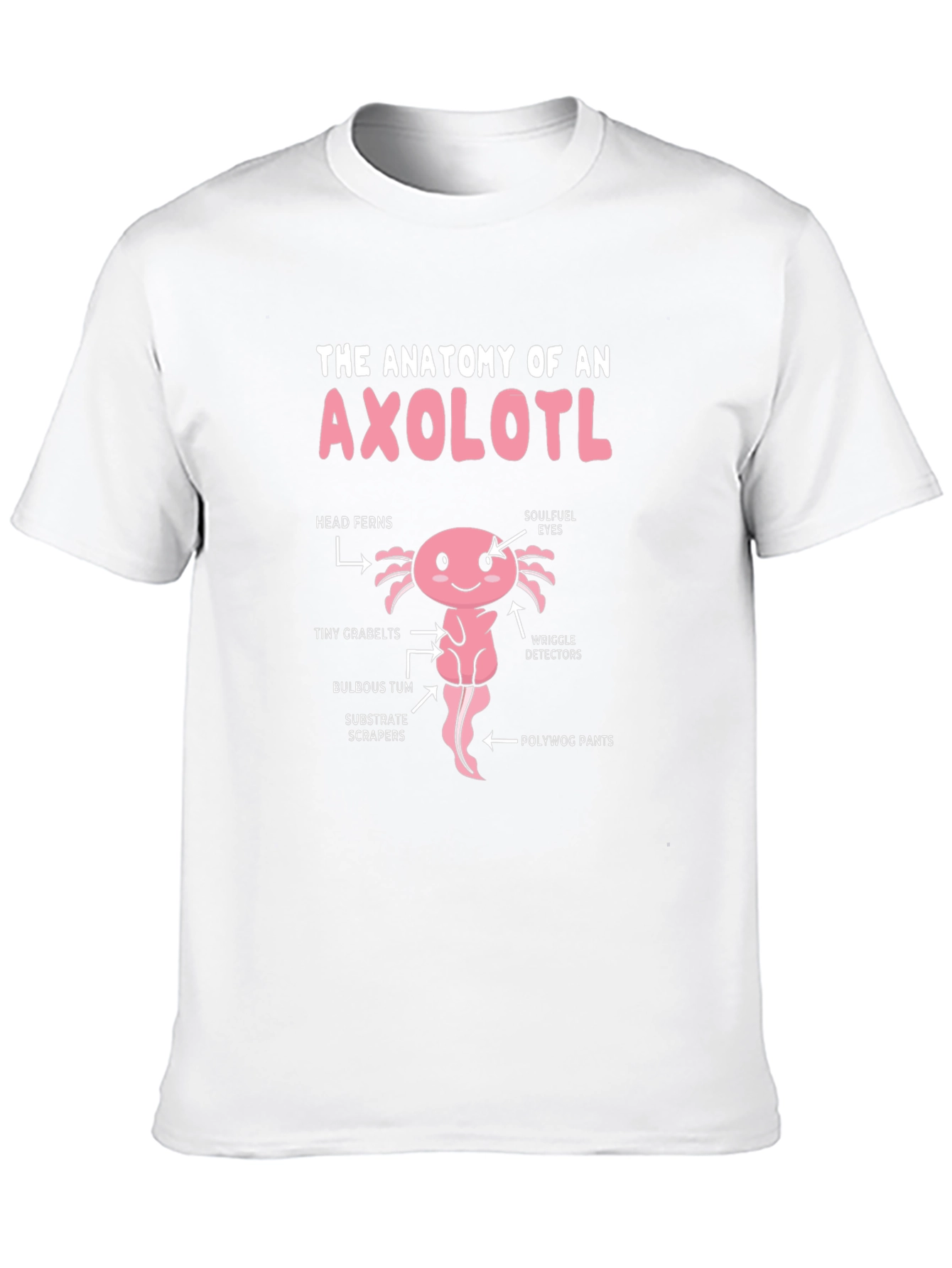 Black Anatomy of an Axolotl Funny T-Shirt view 10