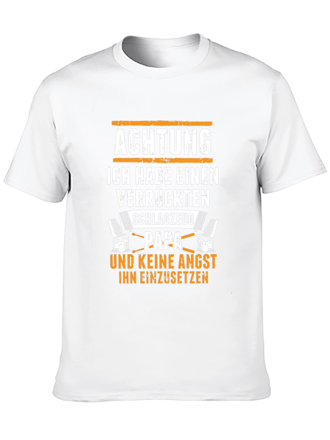 Black Achtung Schlagzeug Papa T-Shirt view 10