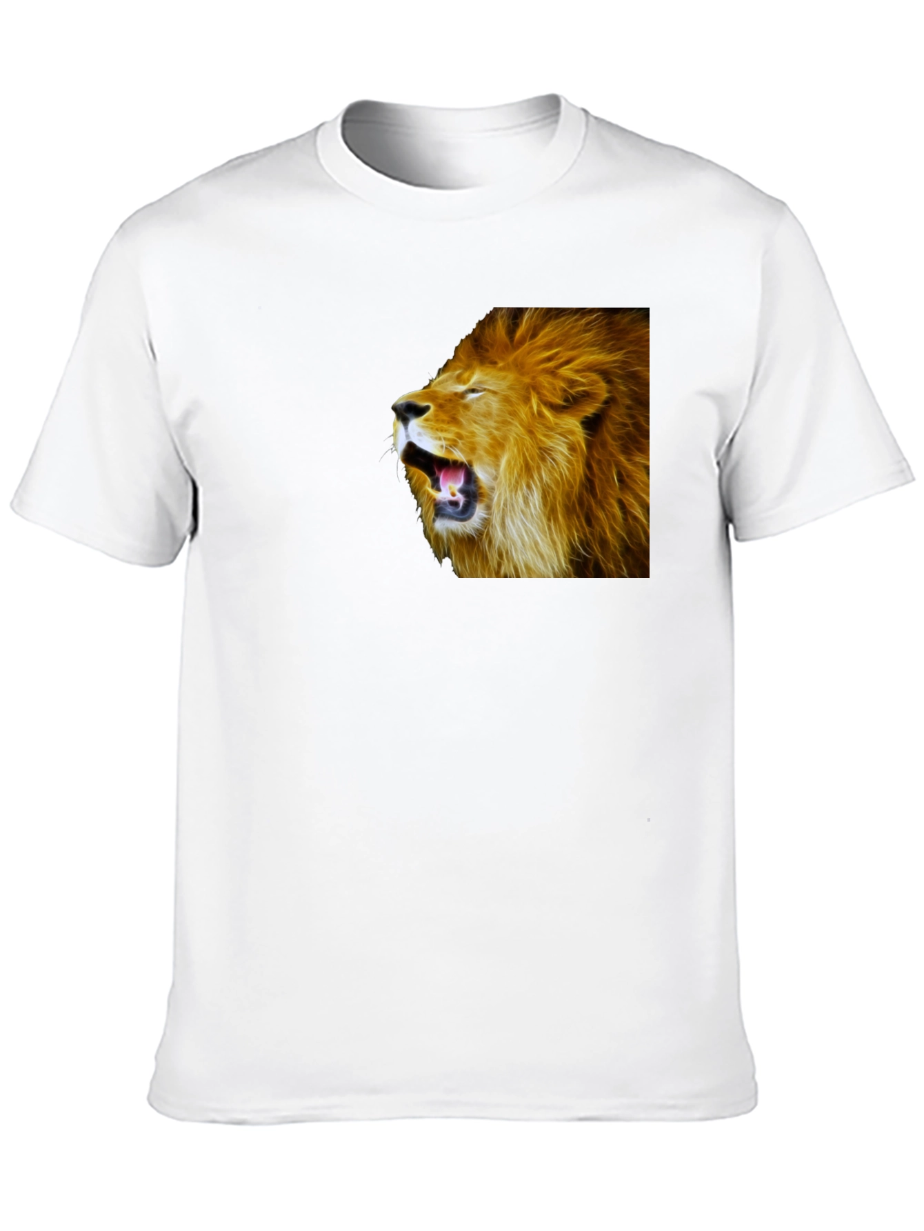 Black Roaring Lion Graphic Black T-Shirt view 10